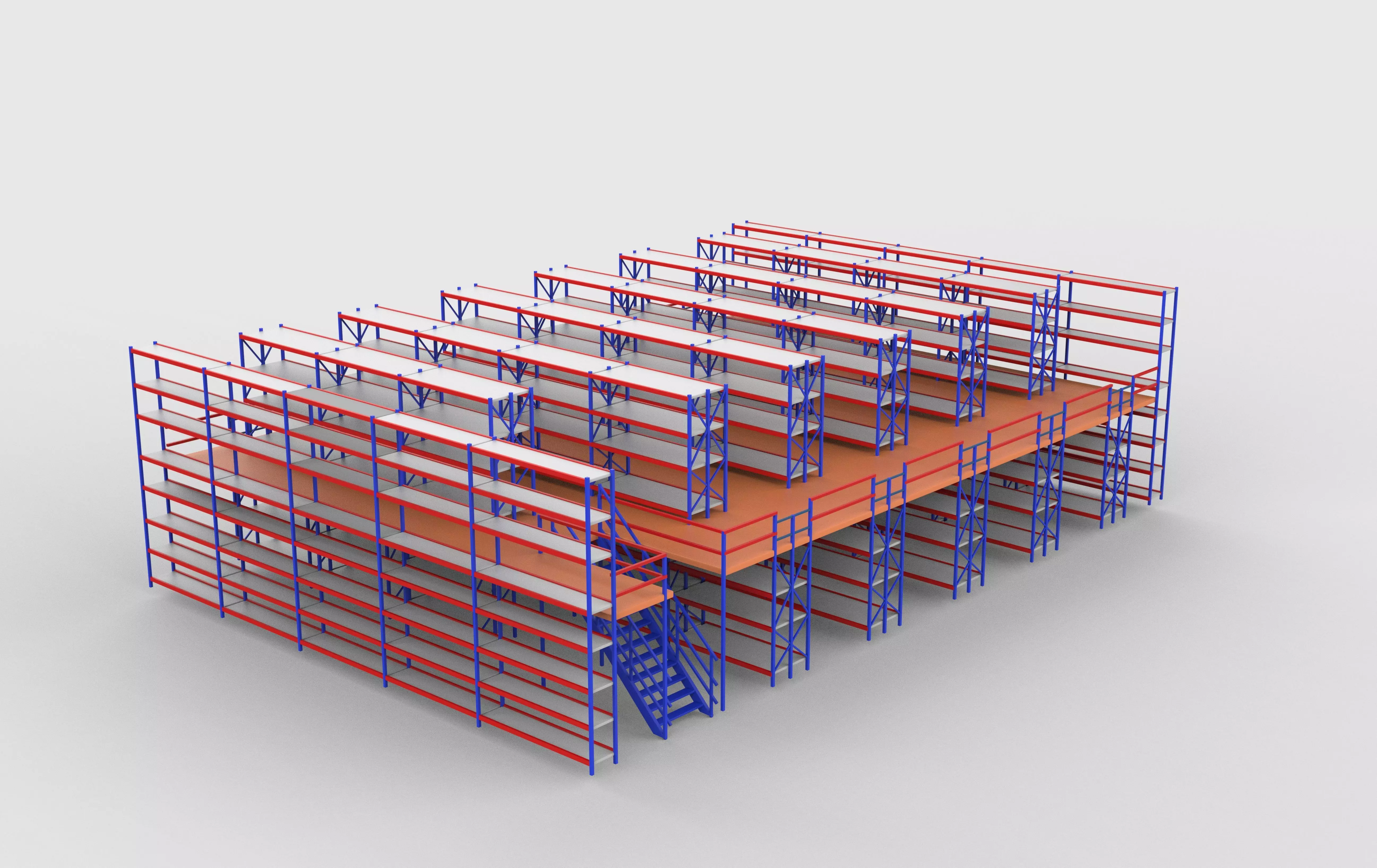 Ware House Racking System 3D model_0