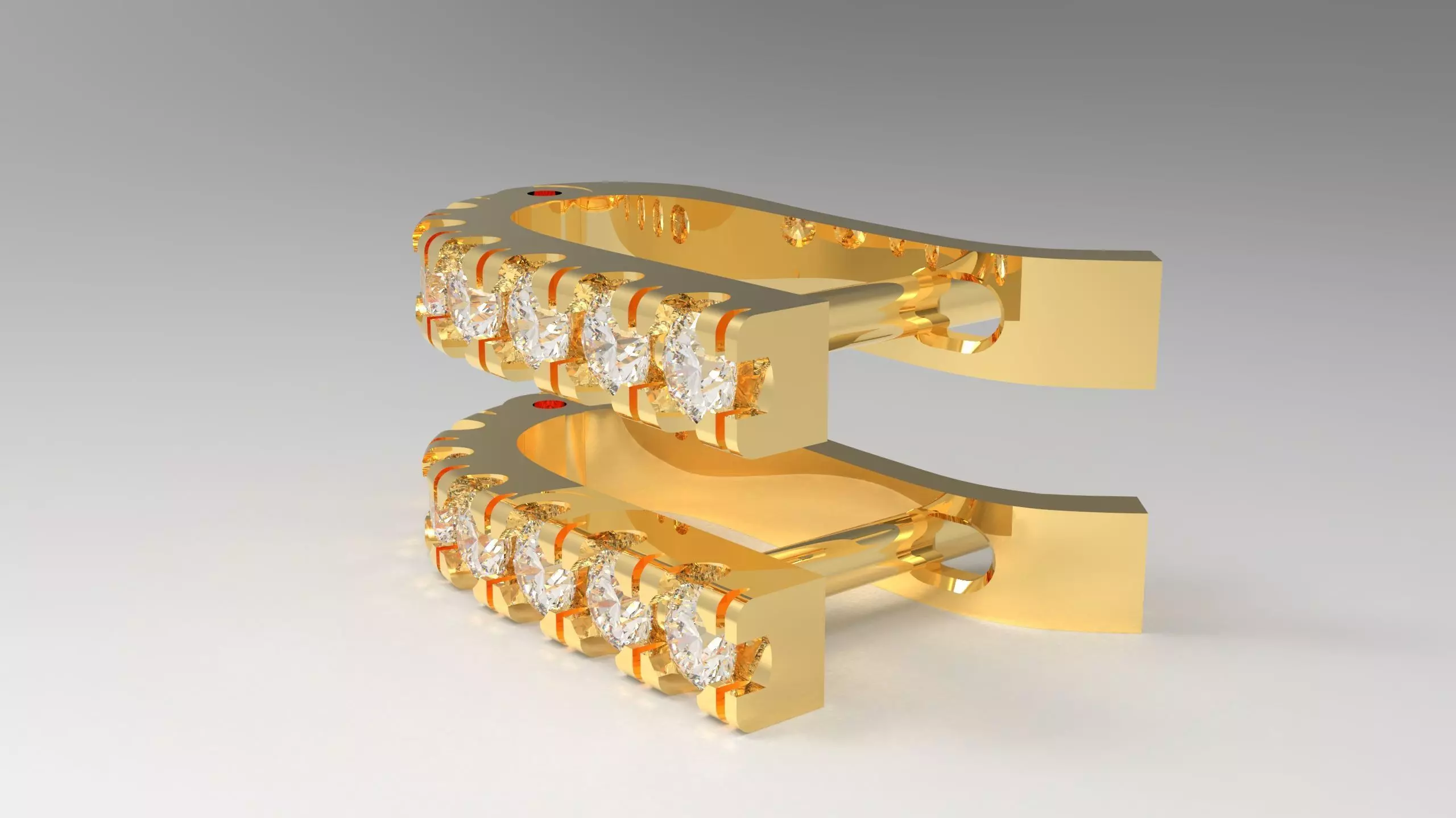 Beautiful earing u pave setting 3D print model