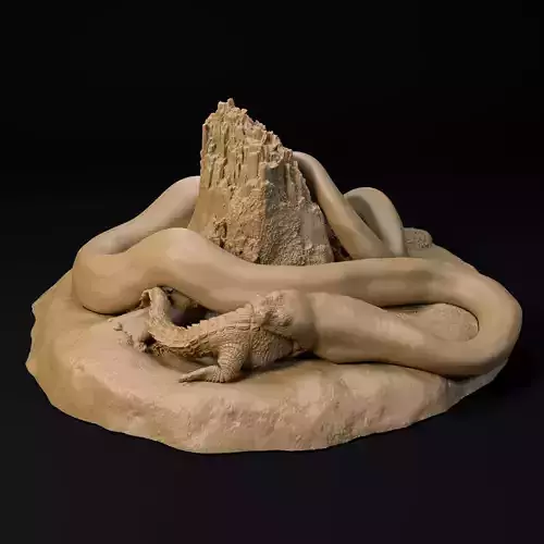 Titanoboa snake 1-35 scale  3D print model