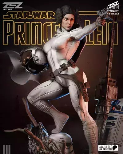 Princess Leia and R2-D2 - 3D digital STL file