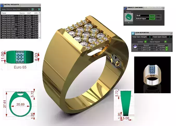 Mens Ring Brilliant Signet model mr0286