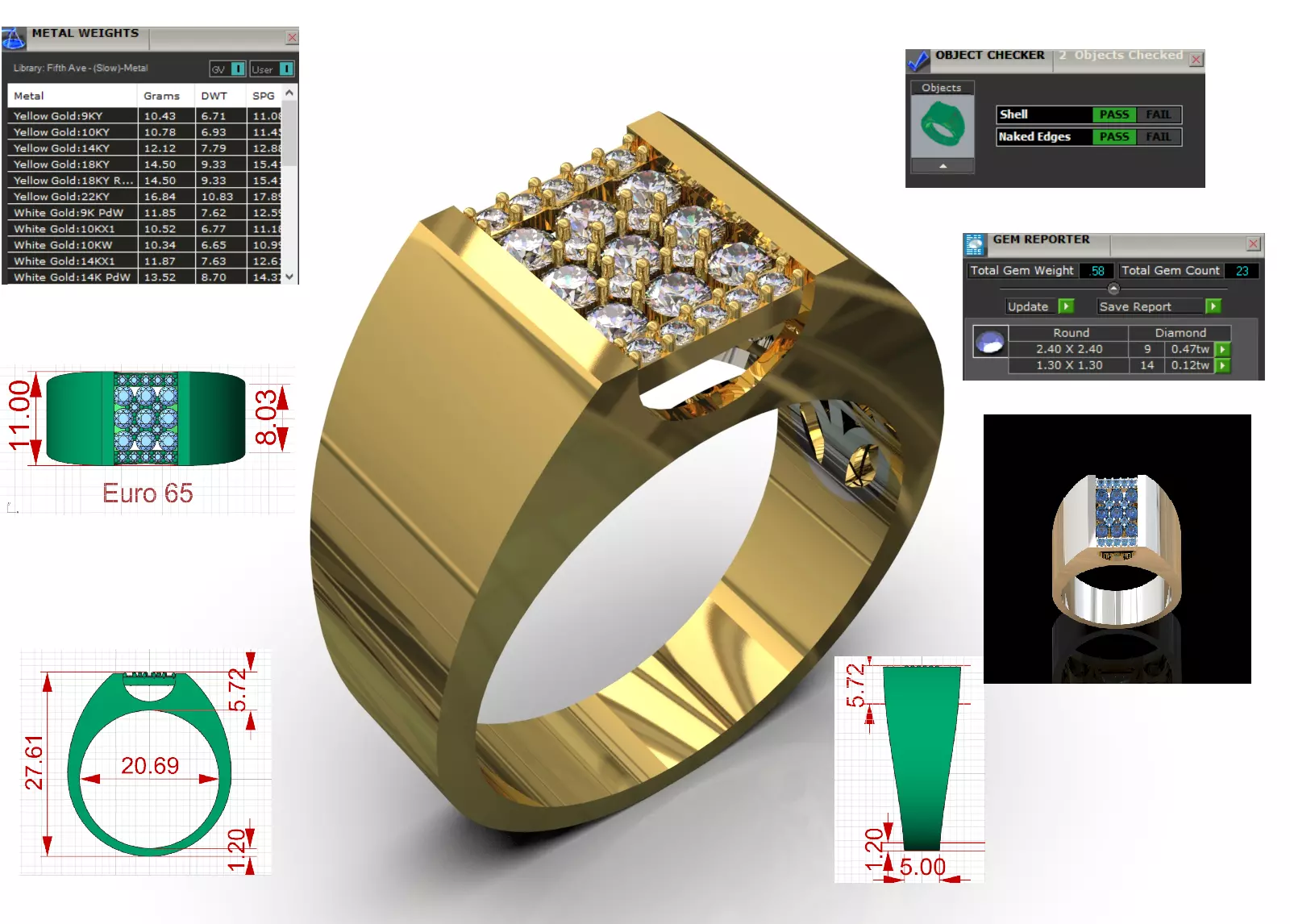 Mens Ring Brilliant Signet model mr0286 3D print model
