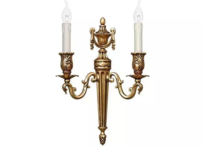 Gold Antique sconce Light in classic style Wall lamp candlestick
