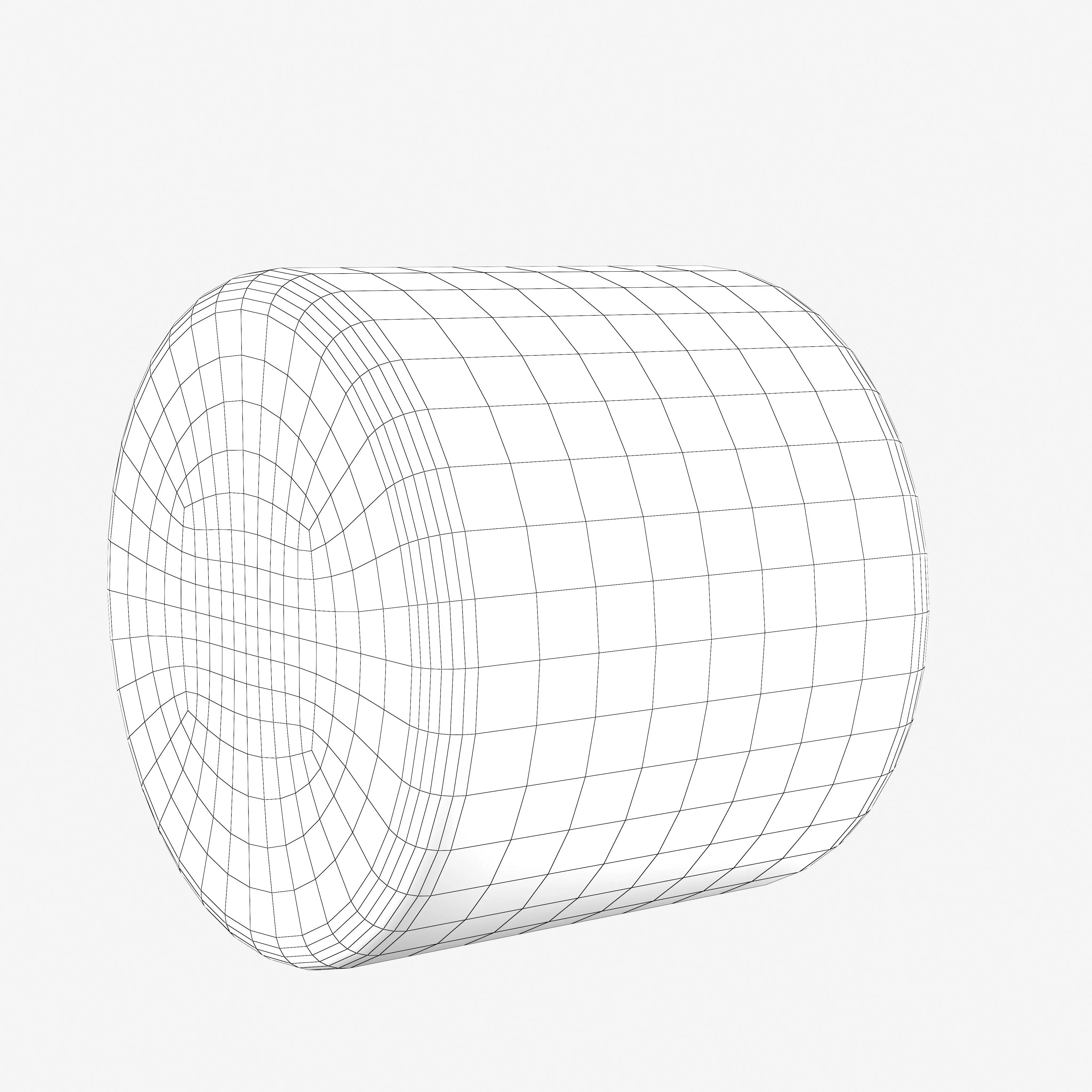 Realistic Roll bale of straw Low-poly 3D model_15