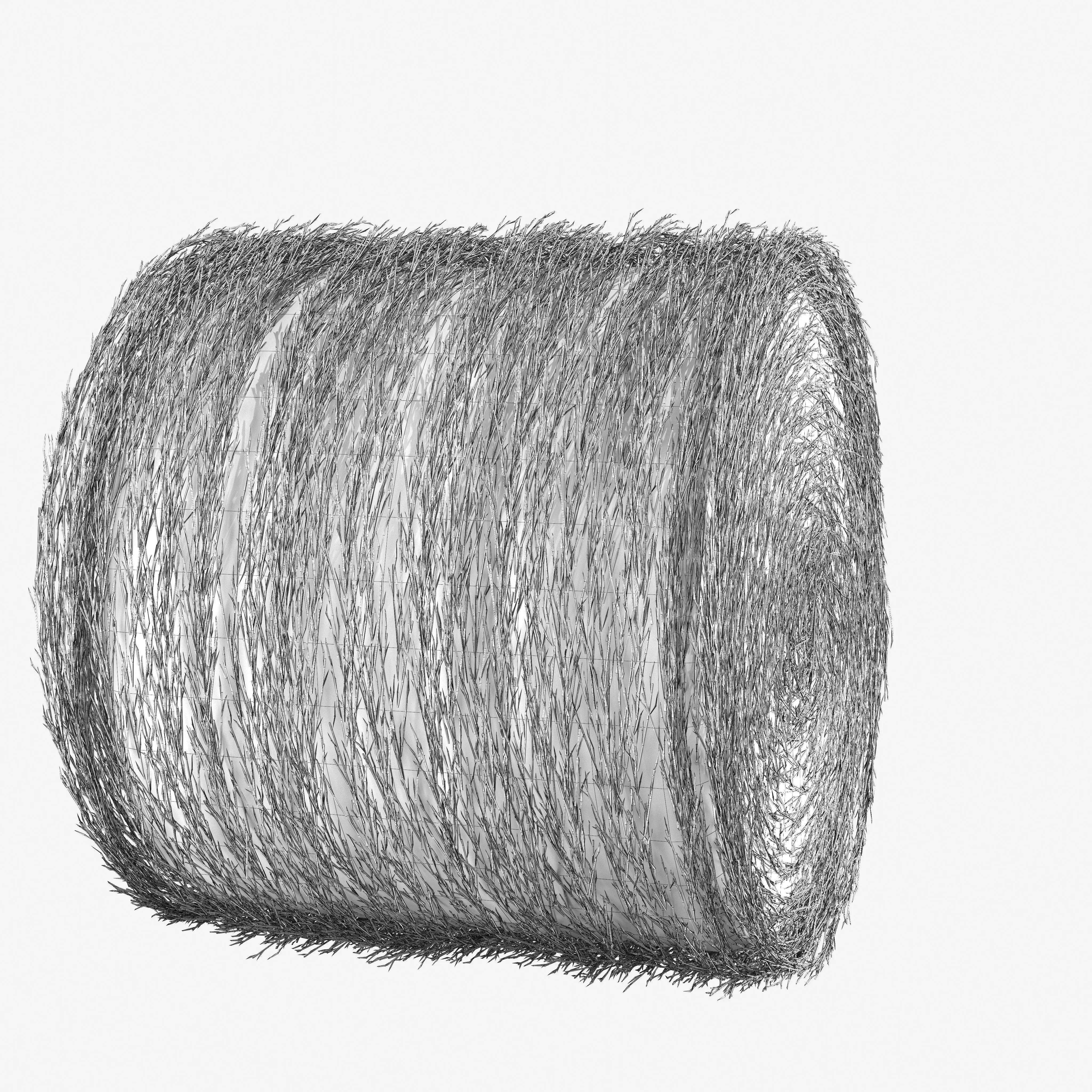 Realistic Roll bale of straw Low-poly 3D model_14