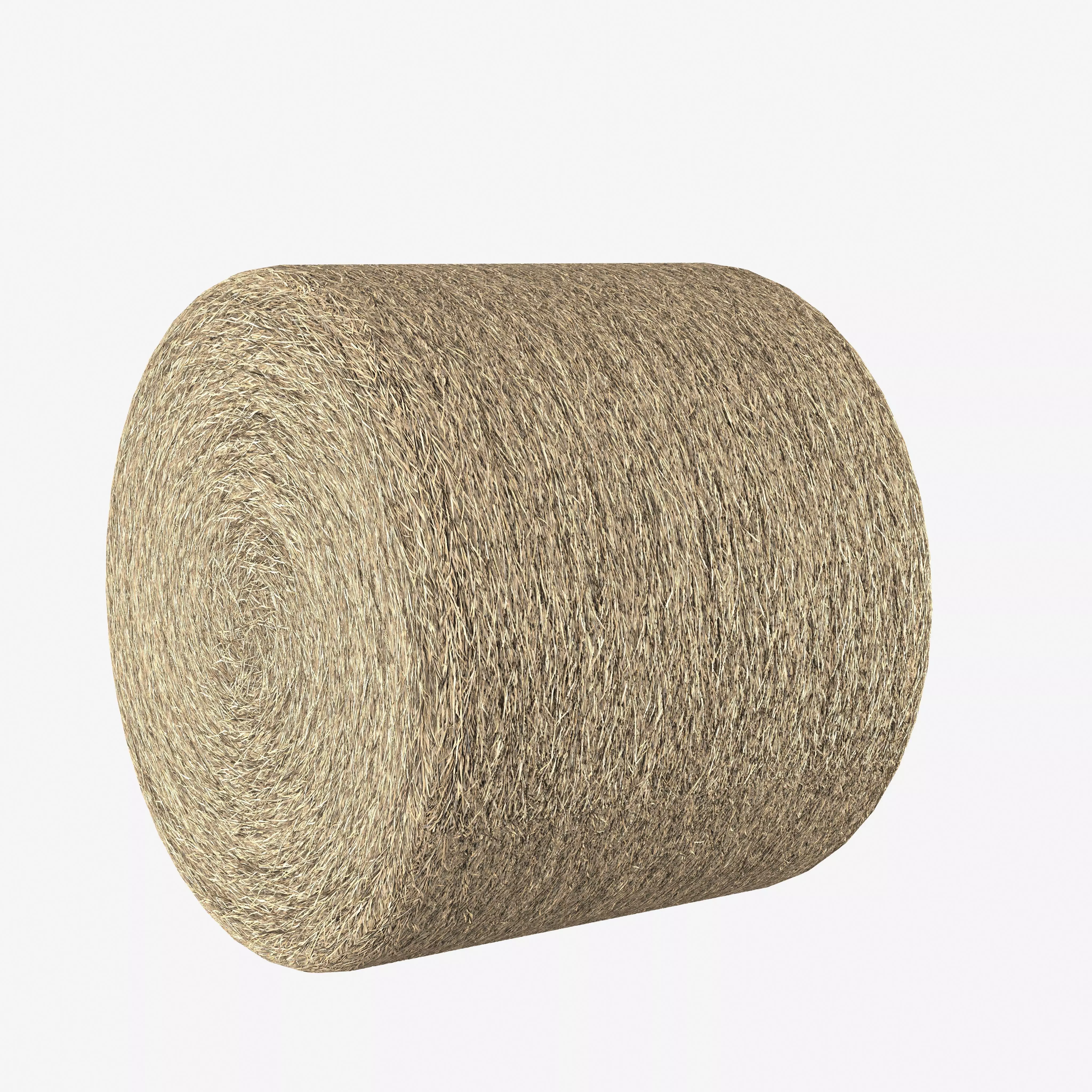Realistic Roll bale of straw Low-poly 3D model_10