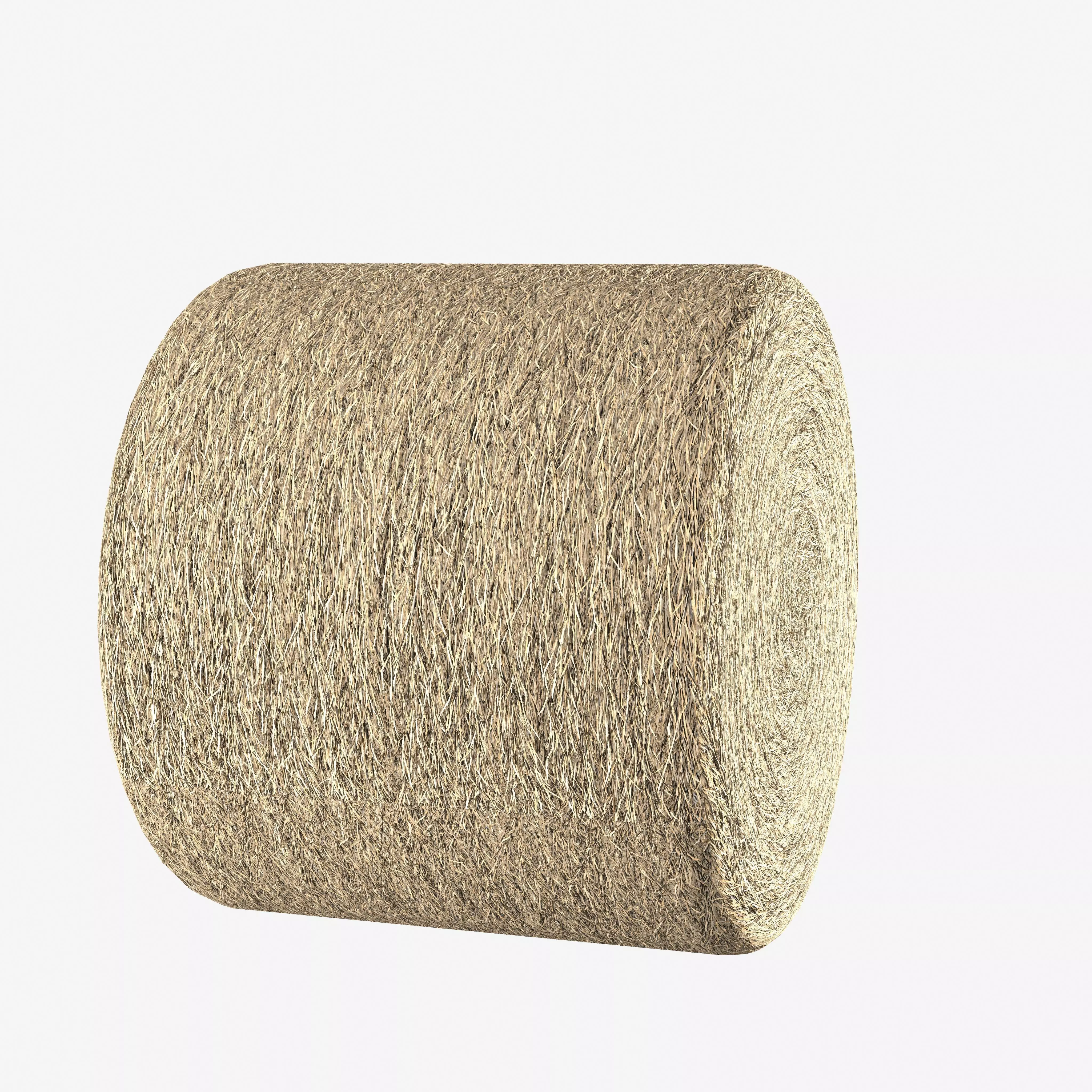 Realistic Roll bale of straw Low-poly 3D model_11