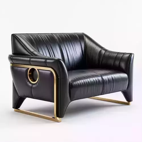 luxury leather armchair 3d model
