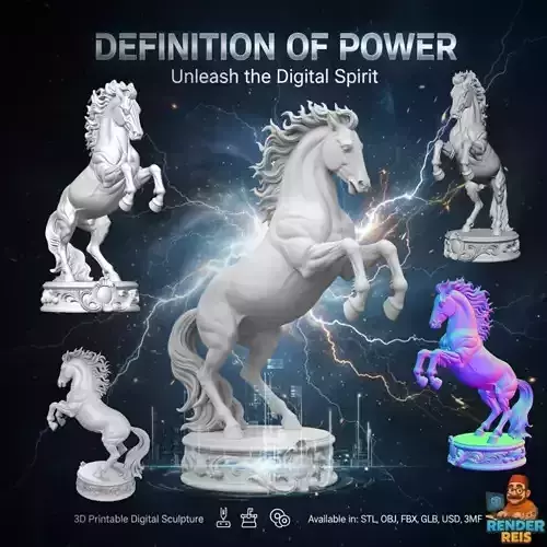 Definition of Power A Rearing Horse Sculpture