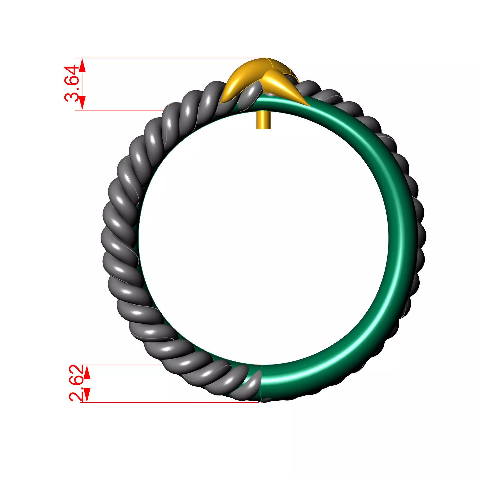 DAVID YURMANN man ring 3D print model_5