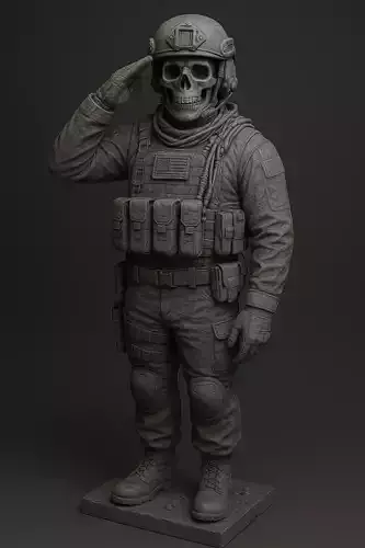 Detailed Skull Mask  Sculpture for Printing