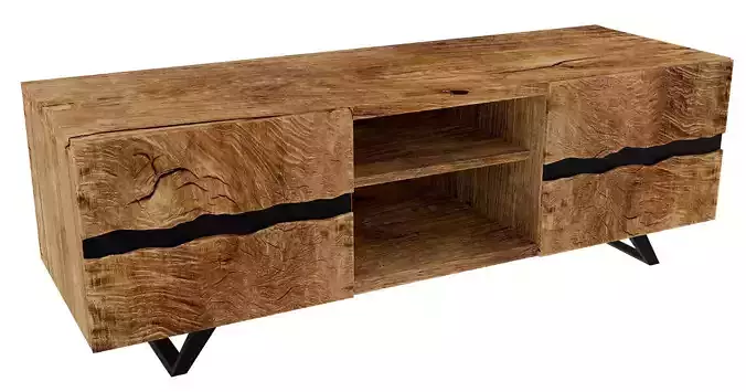 Modern TV Stand  Low Sideboard with PBR Textures