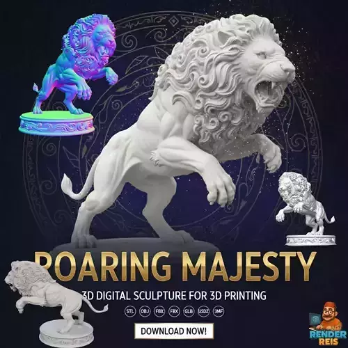 Roaring Majesty Sculpture of the King of Predators