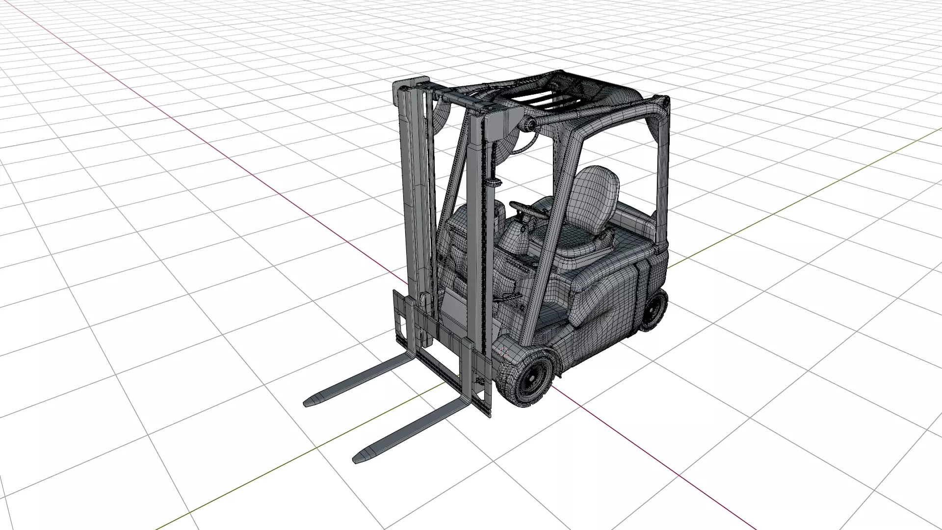 Industrial Forklift 3D model_5