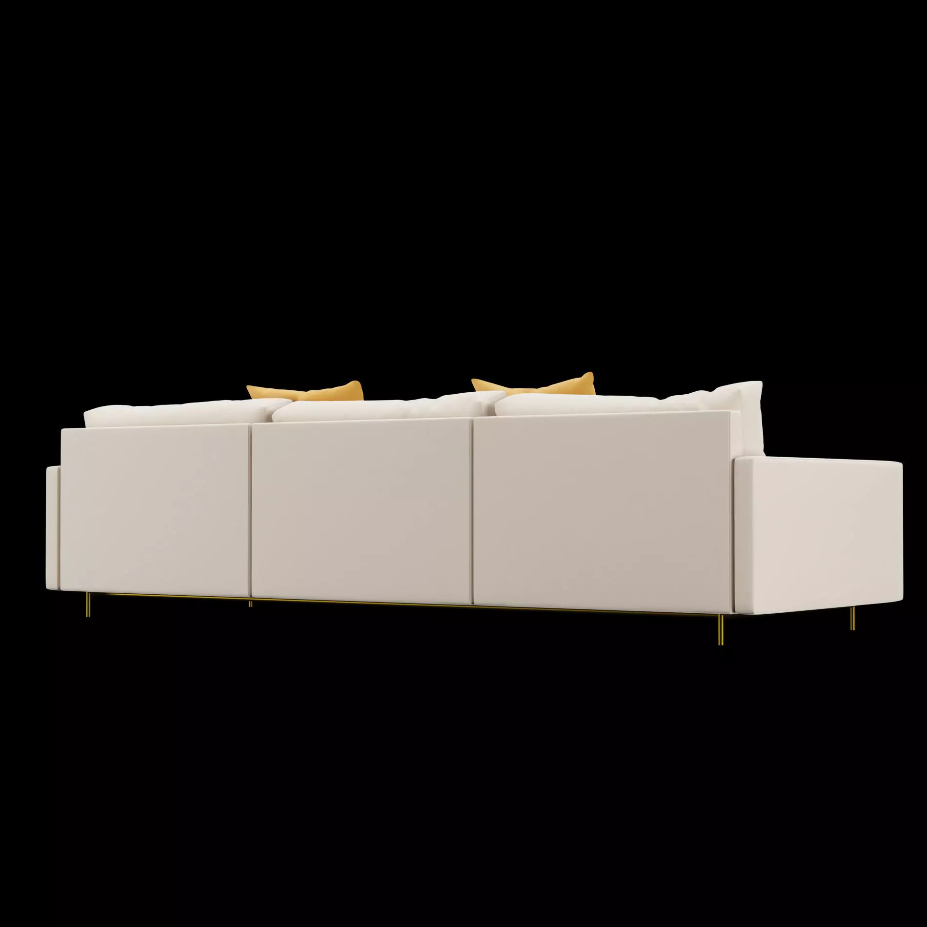 Modern 3 seat fabric sofa with pillow 3D model_11