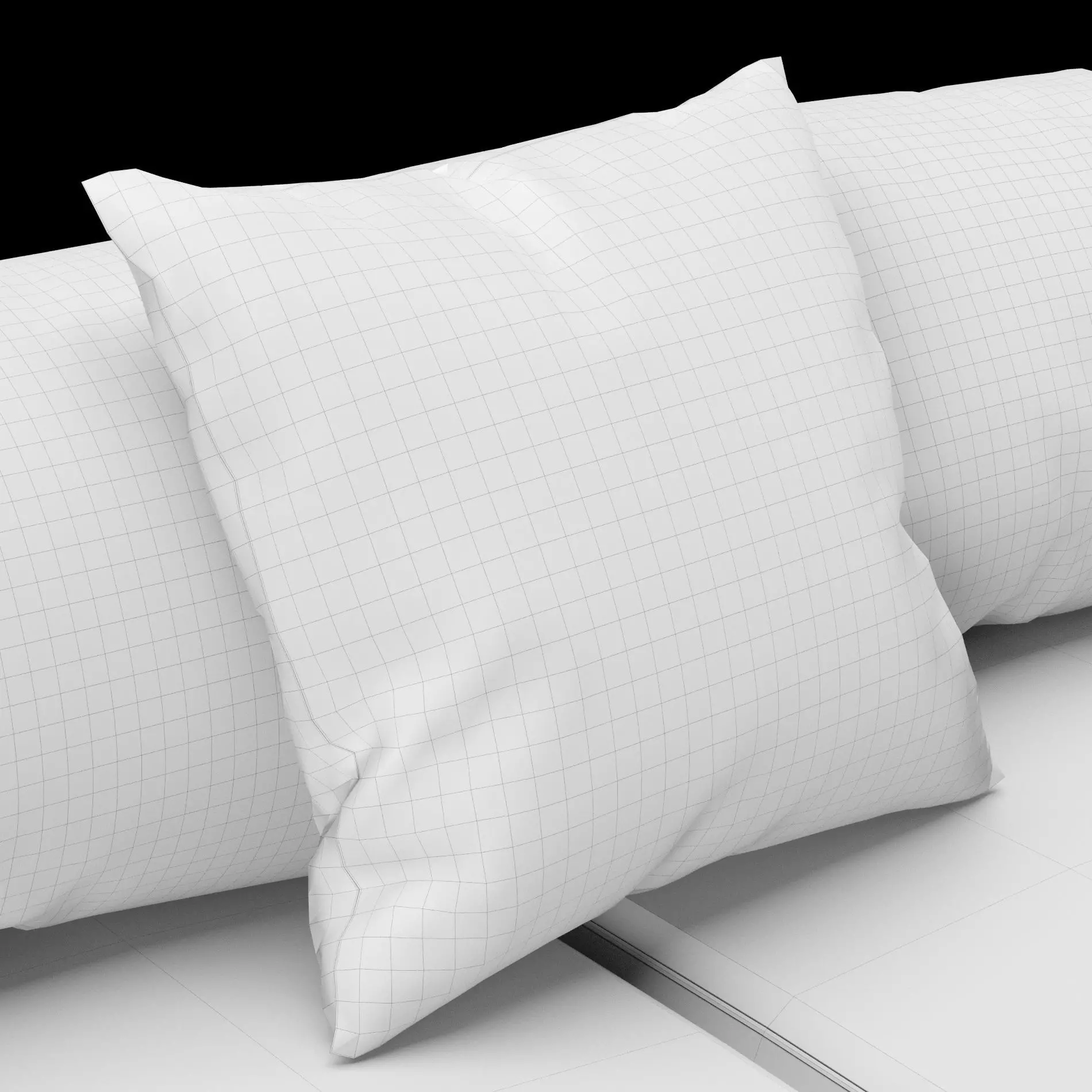 Modern 3 seat fabric sofa with pillow 3D model_18