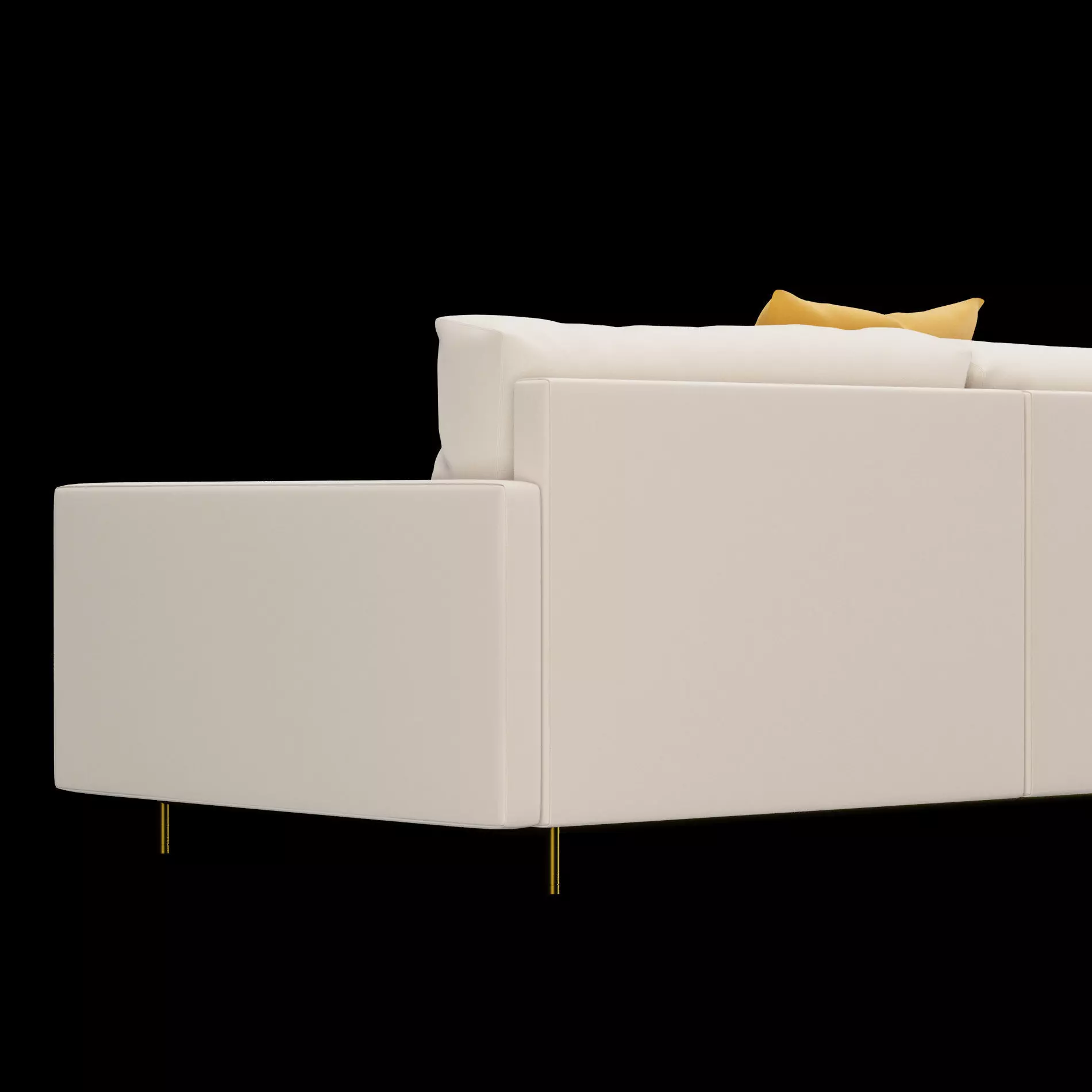 Modern 3 seat fabric sofa with pillow 3D model_15