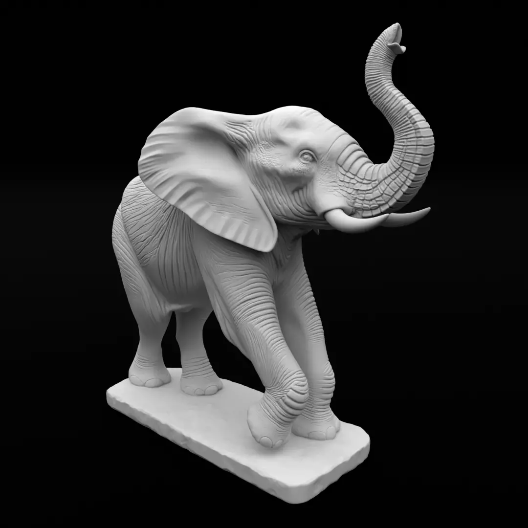 Realistic African Elephant - 3D Print Model 3D print model_1