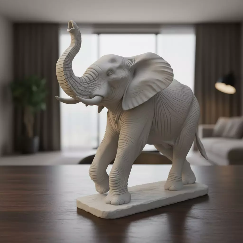 Realistic African Elephant - 3D Print Model 3D print model_4
