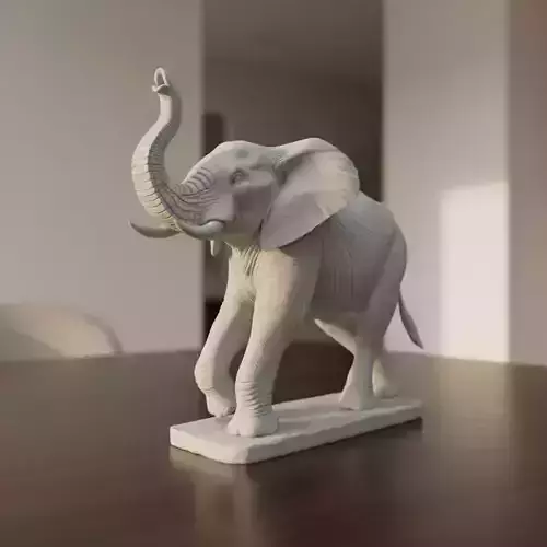 Realistic African Elephant - 3D Print Model