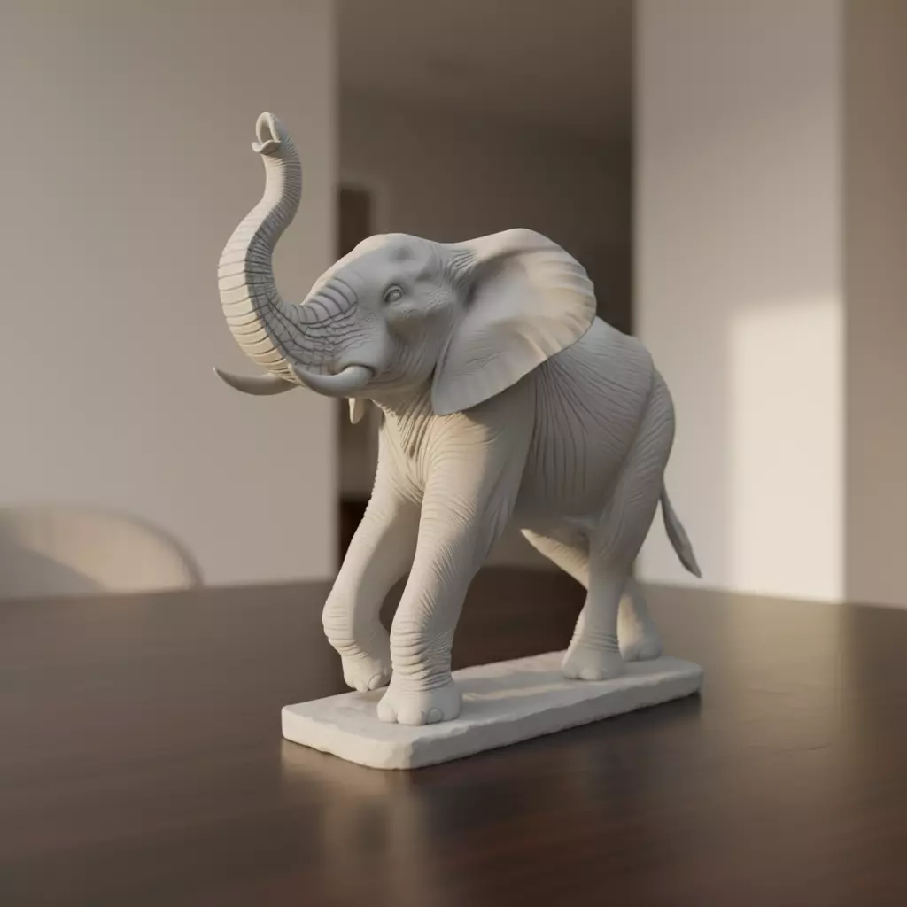 Realistic African Elephant - 3D Print Model 3D print model_0