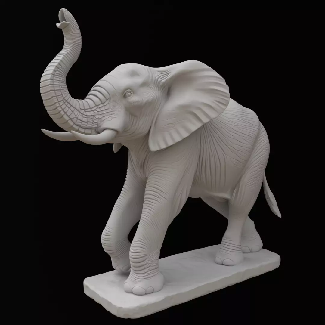 Realistic African Elephant - 3D Print Model 3D print model_3