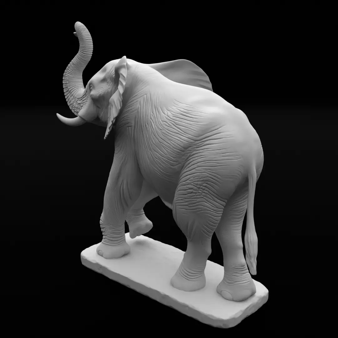 Realistic African Elephant - 3D Print Model 3D print model_2