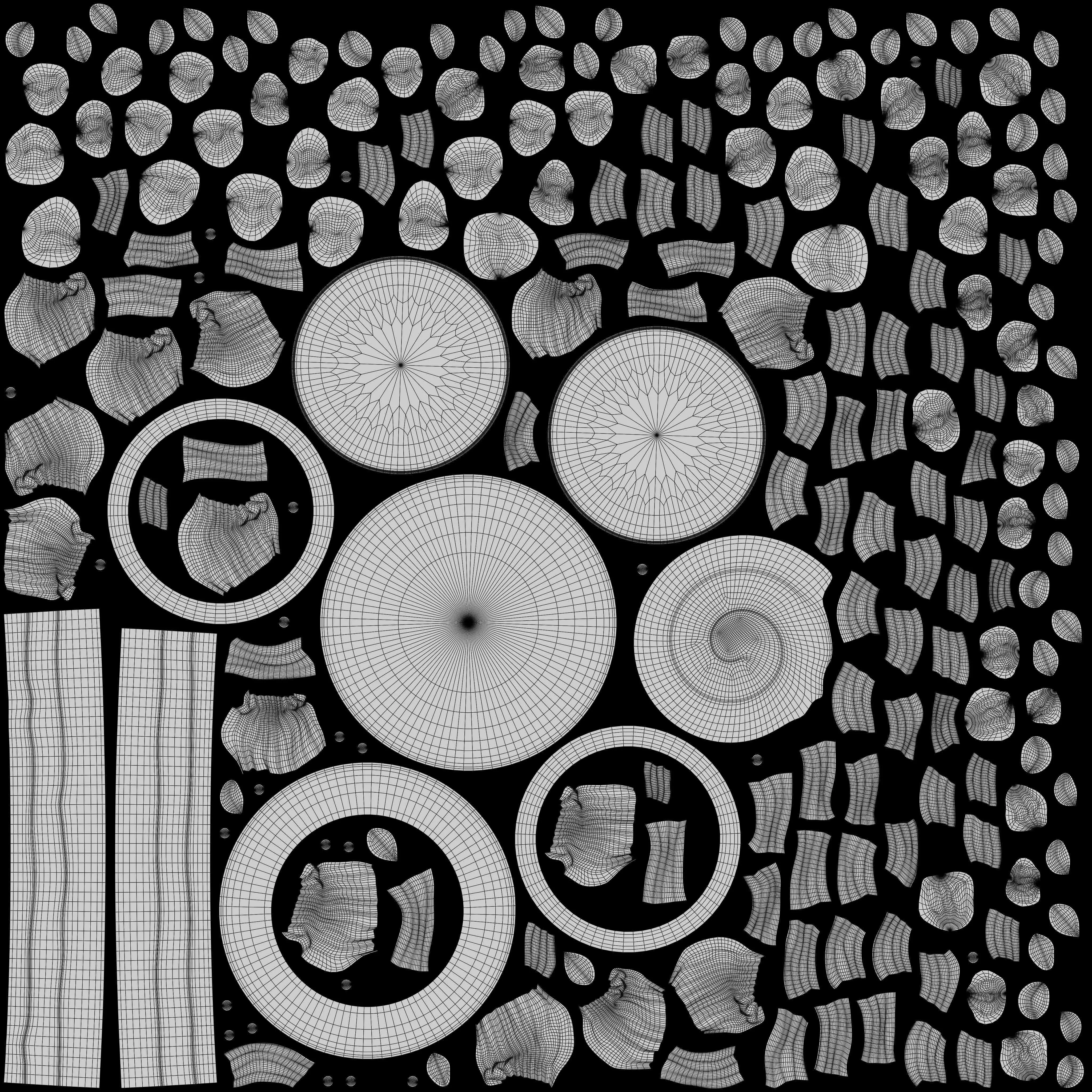 Flower Cake Set 3D model_9