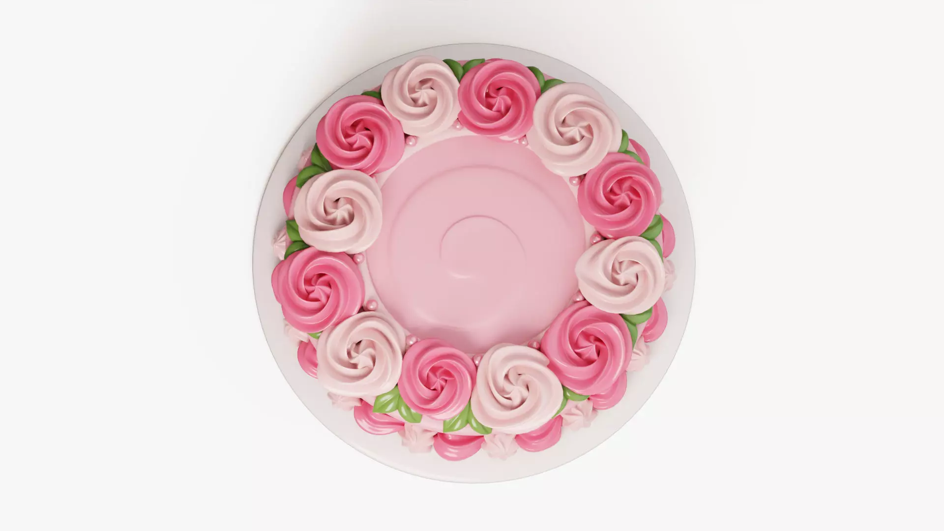 Flower Cake Set 3D model_4