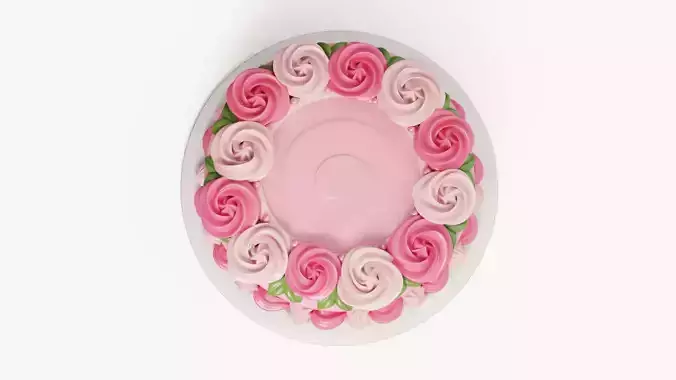 Flower Cake Set 3D model 4