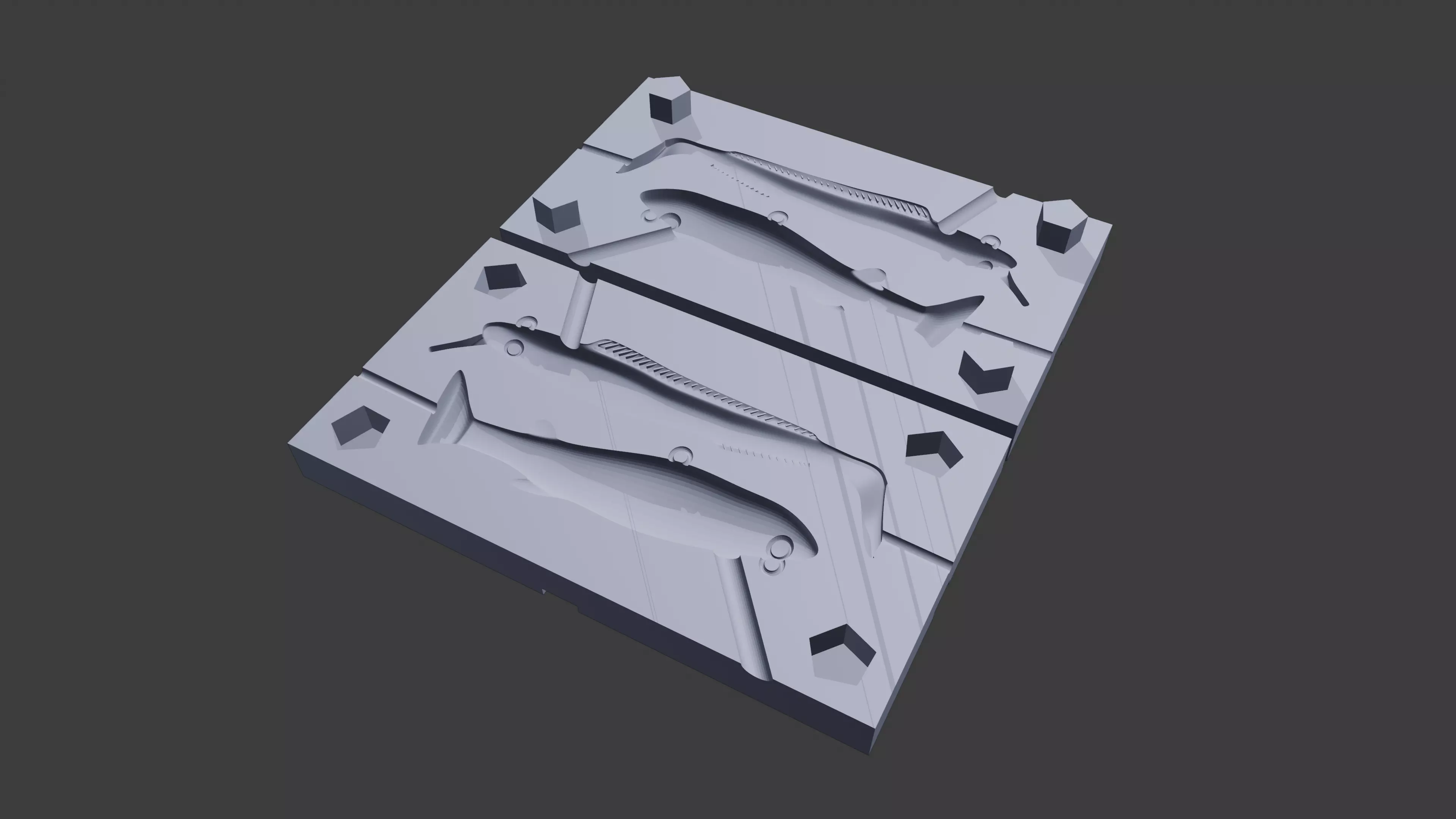 fake fish bait mold 3D print model_3