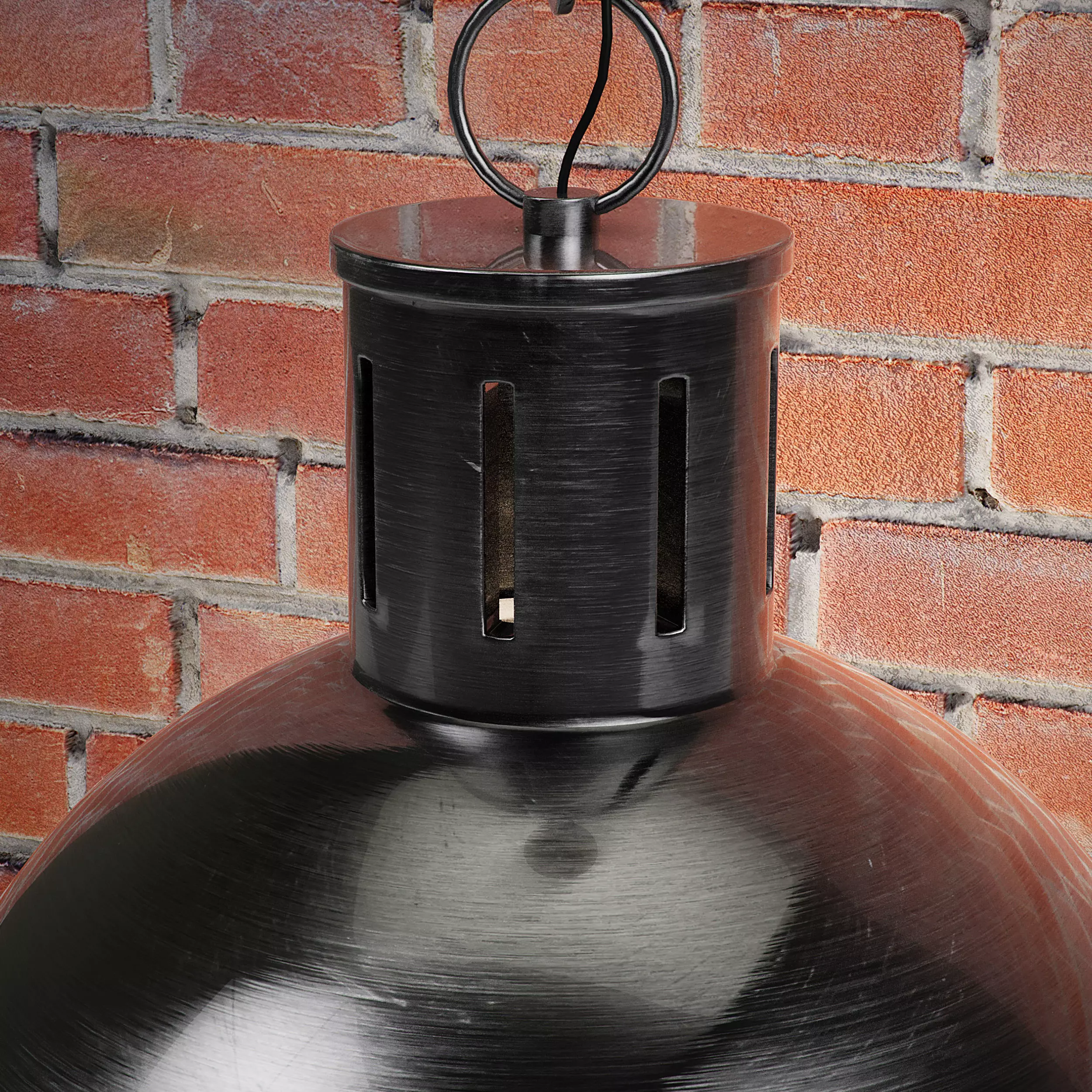 Geoffrey Single Light Glass Steel Dimmable Pendant Low-poly 3D model_5