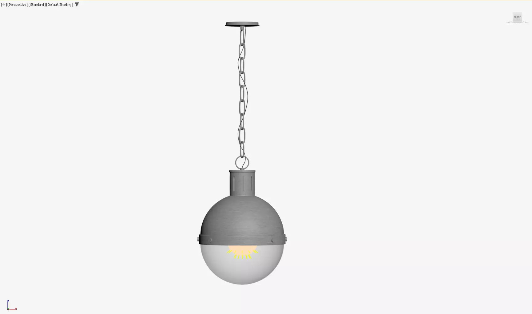 Geoffrey Single Light Glass Steel Dimmable Pendant Low-poly 3D model_6