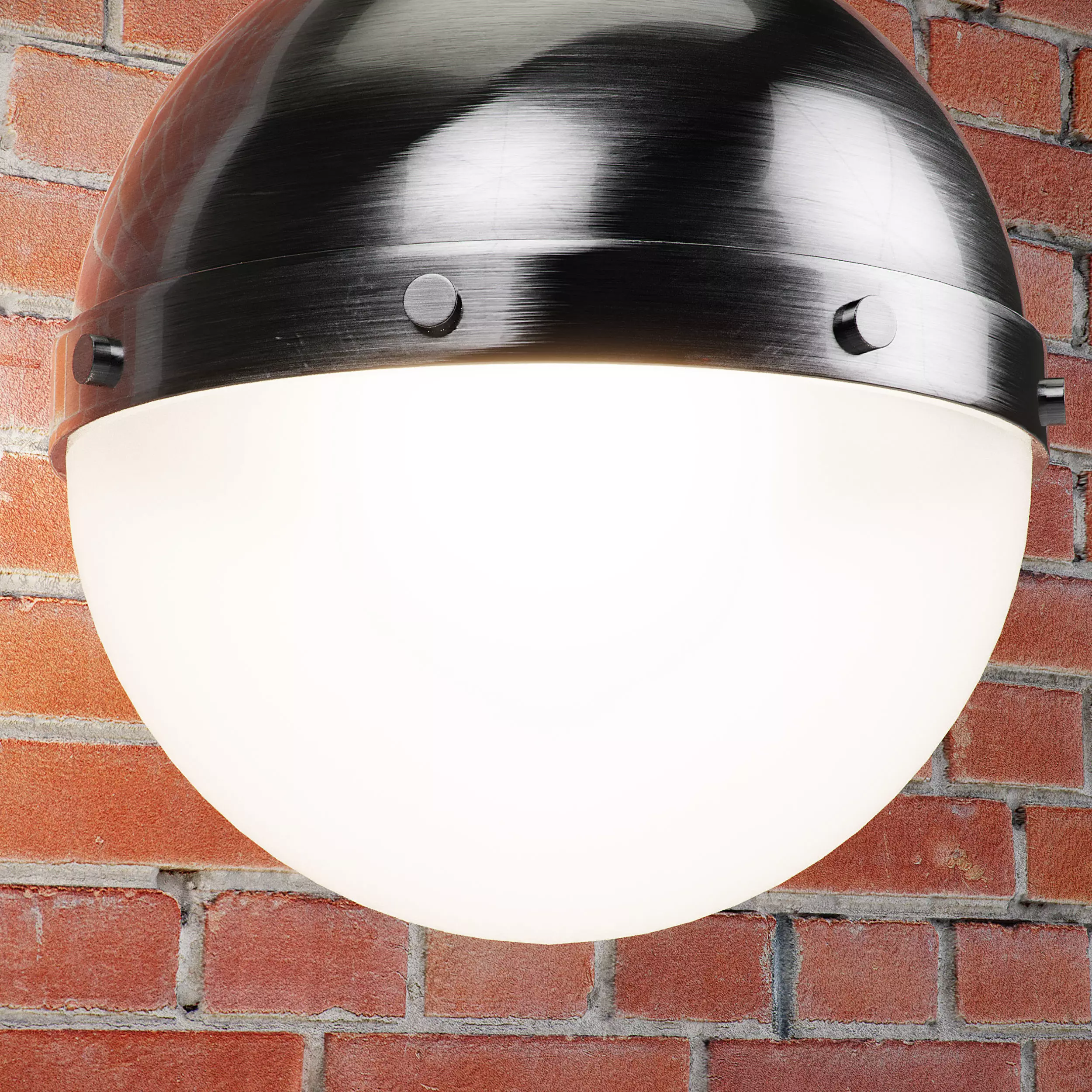 Geoffrey Single Light Glass Steel Dimmable Pendant Low-poly 3D model_4