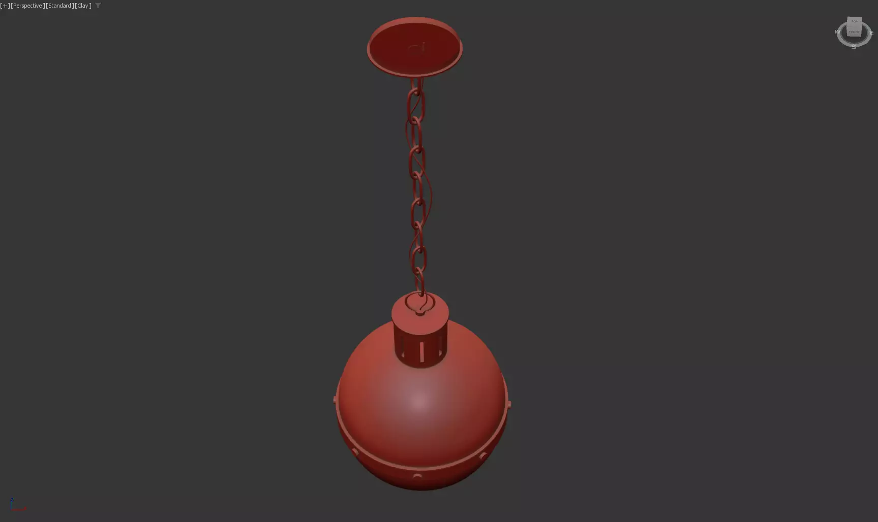 Geoffrey Single Light Glass Steel Dimmable Pendant Low-poly 3D model_13