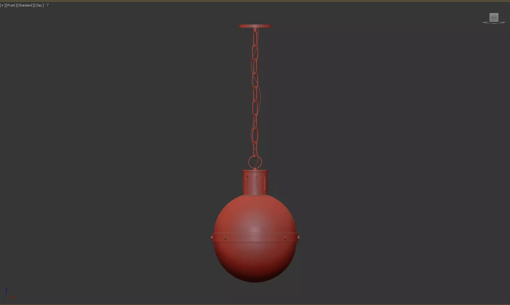 Geoffrey Single Light Glass Steel Dimmable Pendant Low-poly 3D model_12