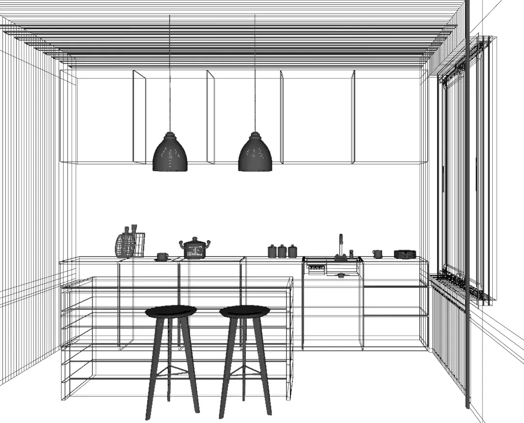 Modern Minimalist Kitchen  Free 3D model_14