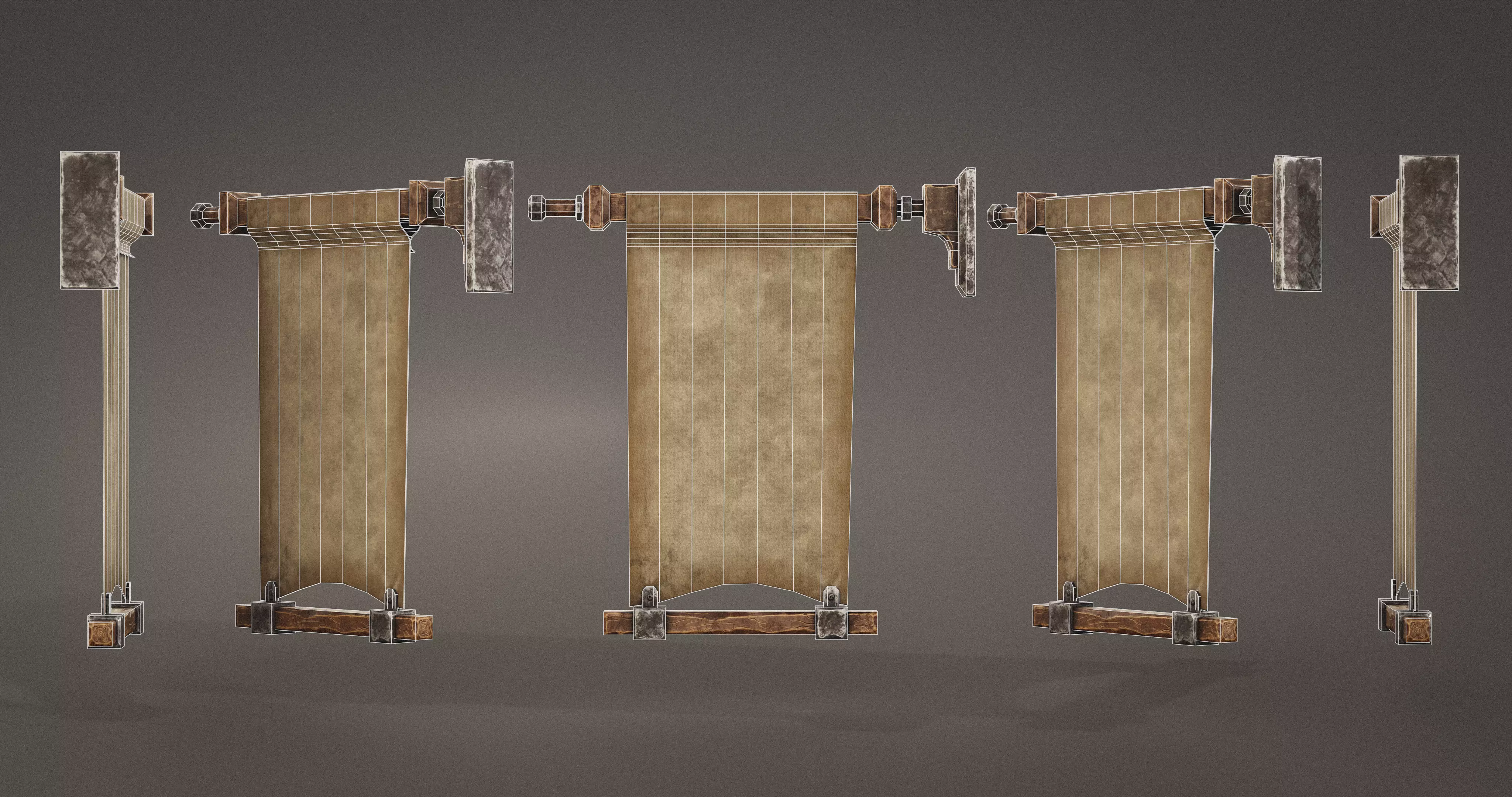 Stylized Medieval Signboards Game Ready Prop Pack 18 PEACES Low-poly 3D model_87