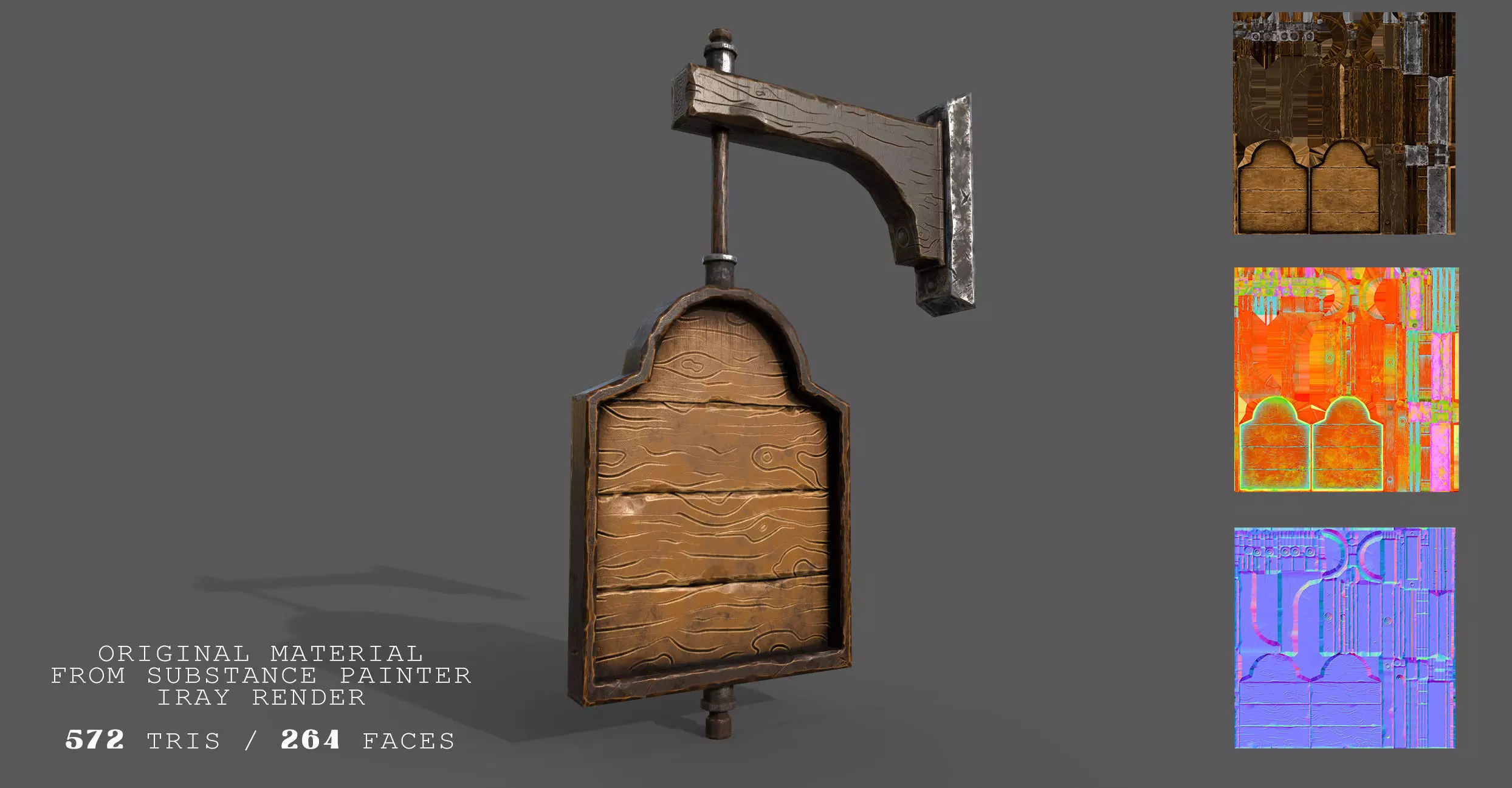 Stylized Medieval Signboards Game Ready Prop Pack 18 PEACES Low-poly 3D model_9