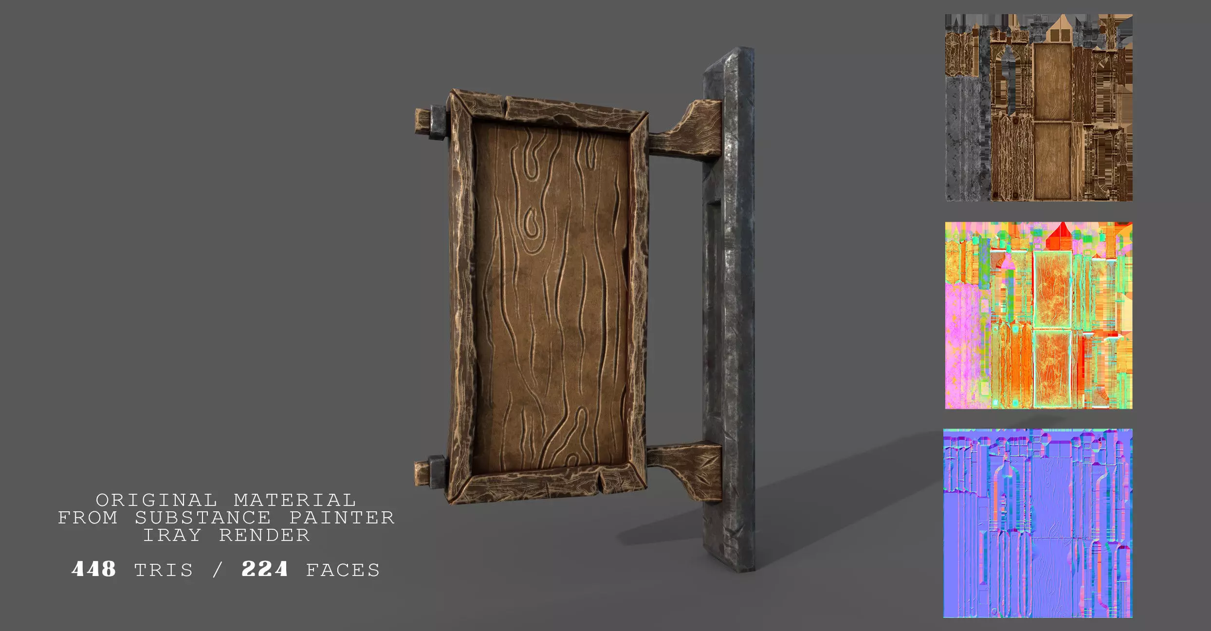 Stylized Medieval Signboards Game Ready Prop Pack 18 PEACES Low-poly 3D model_10