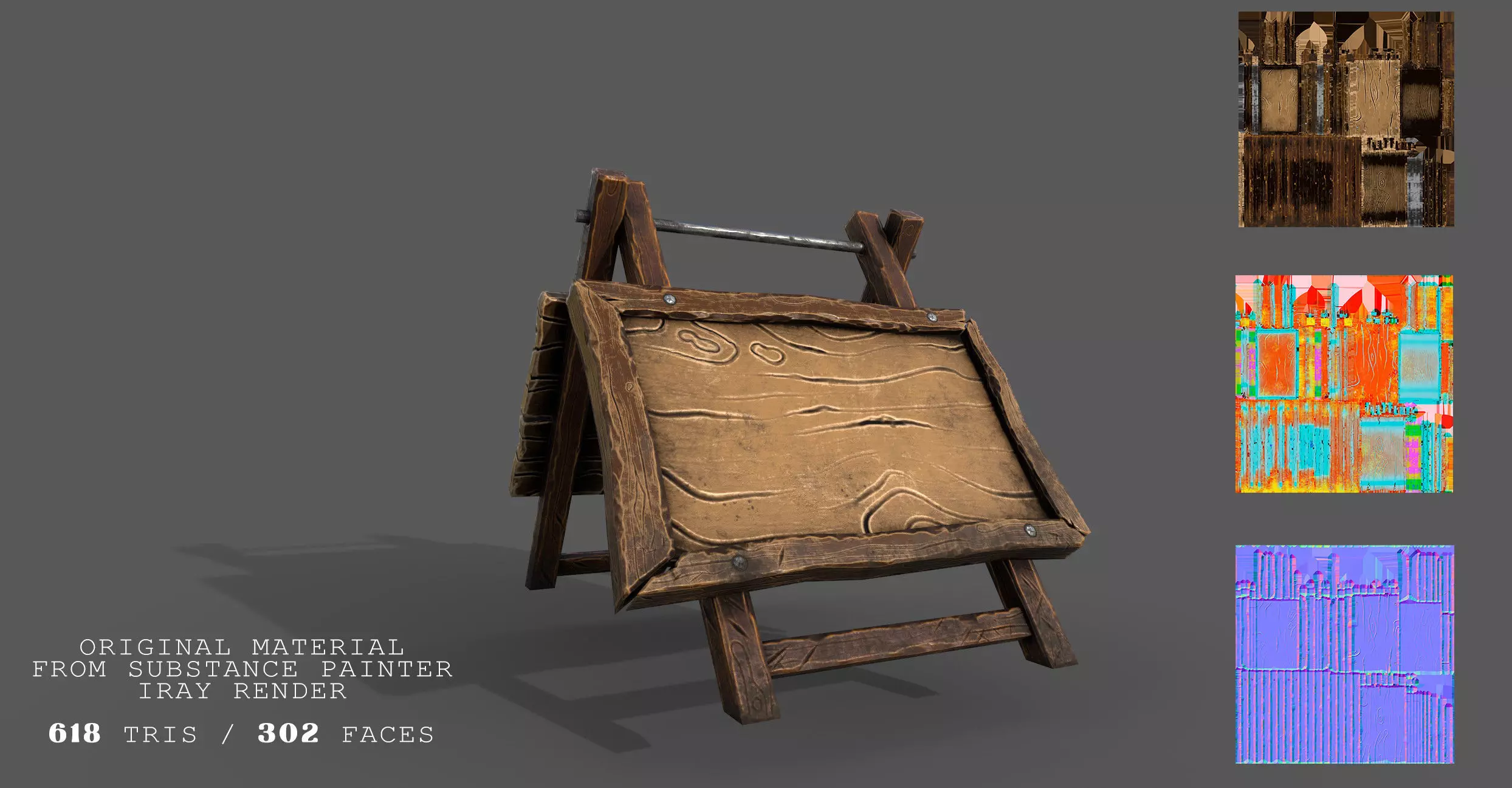 Stylized Medieval Signboards Game Ready Prop Pack 18 PEACES Low-poly 3D model_11