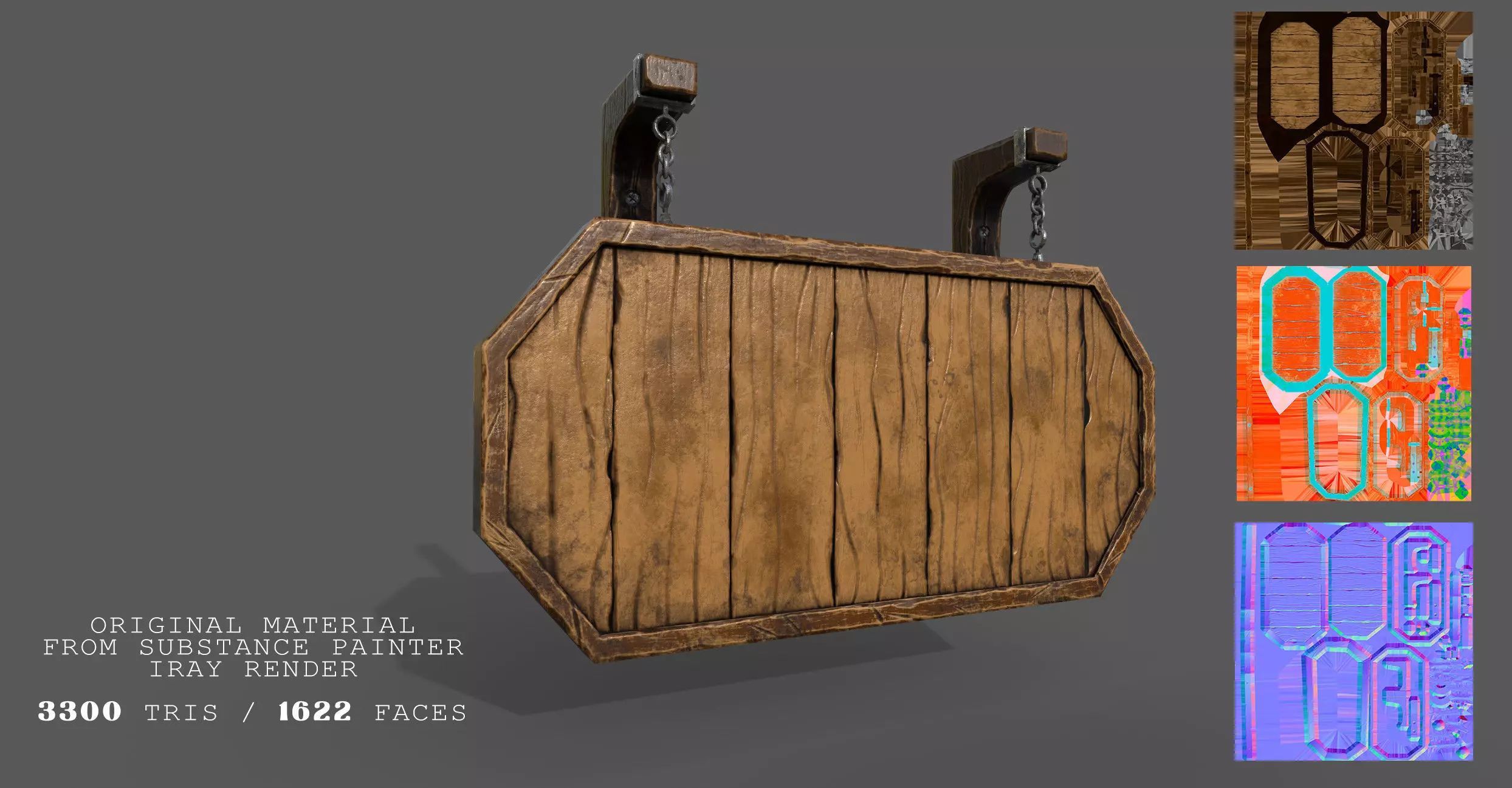 Stylized Medieval Signboards Game Ready Prop Pack 18 PEACES Low-poly 3D model_5