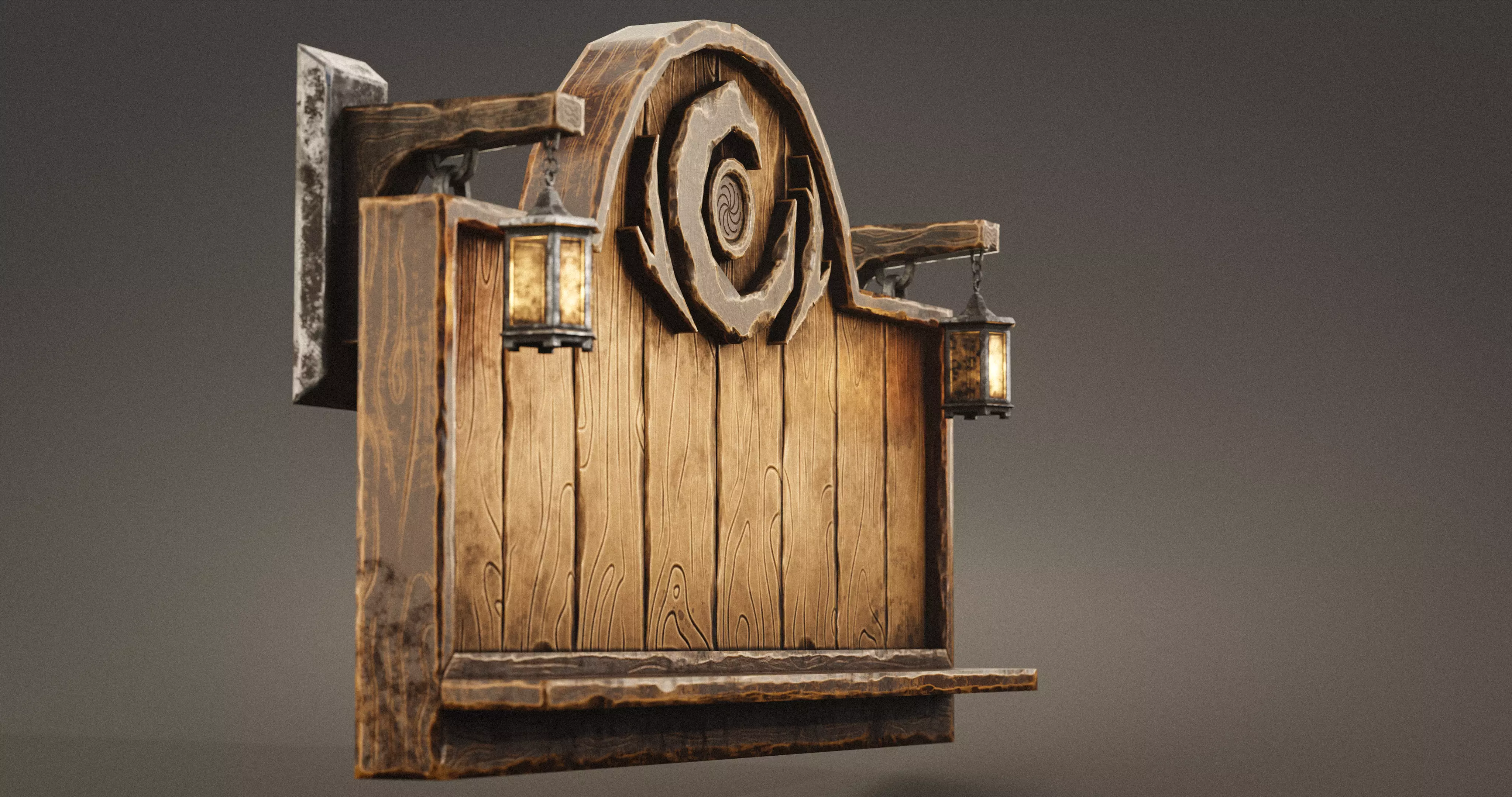 Stylized Medieval Signboards Game Ready Prop Pack 18 PEACES Low-poly 3D model_81