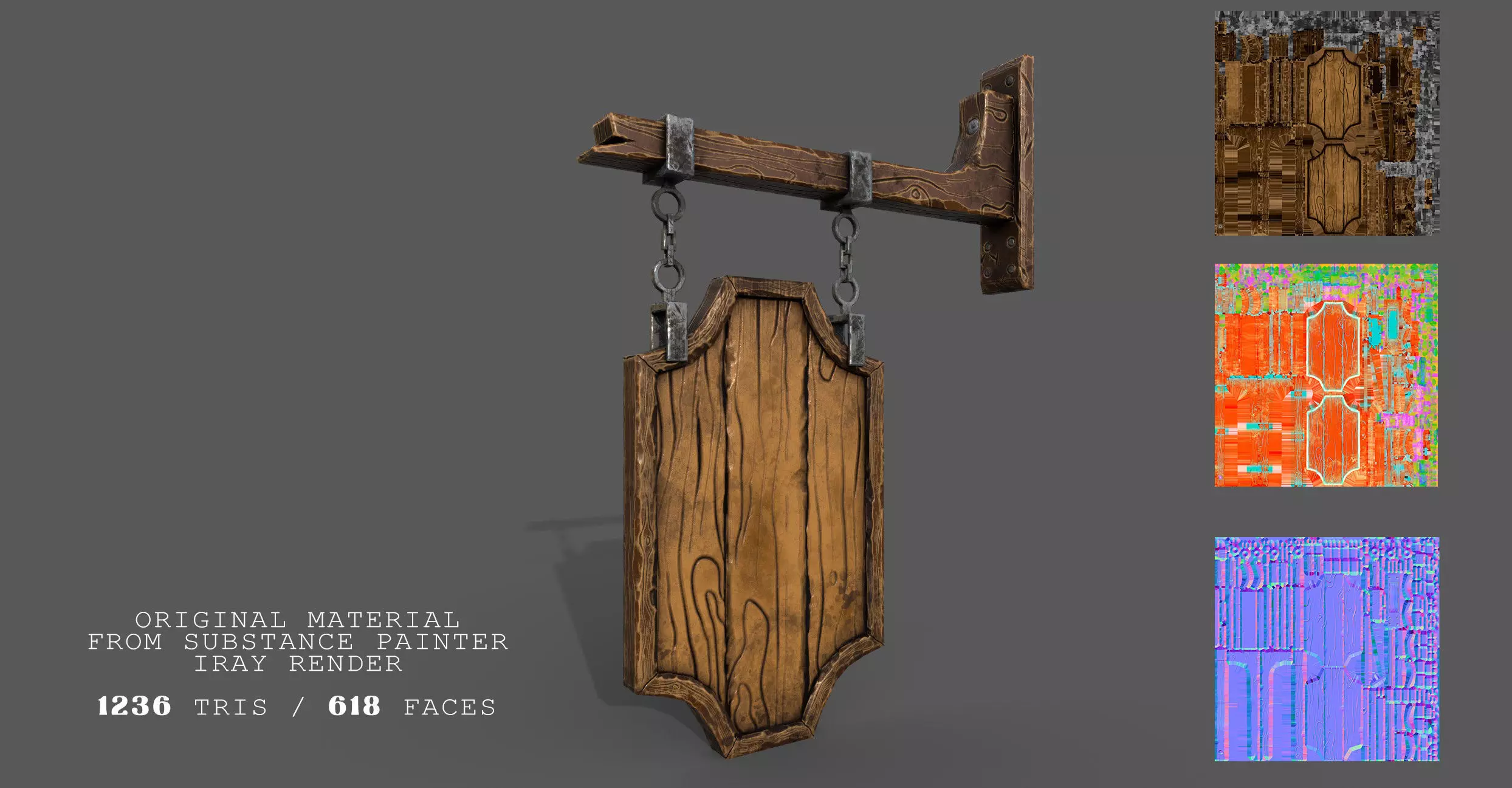 Stylized Medieval Signboards Game Ready Prop Pack 18 PEACES Low-poly 3D model_17