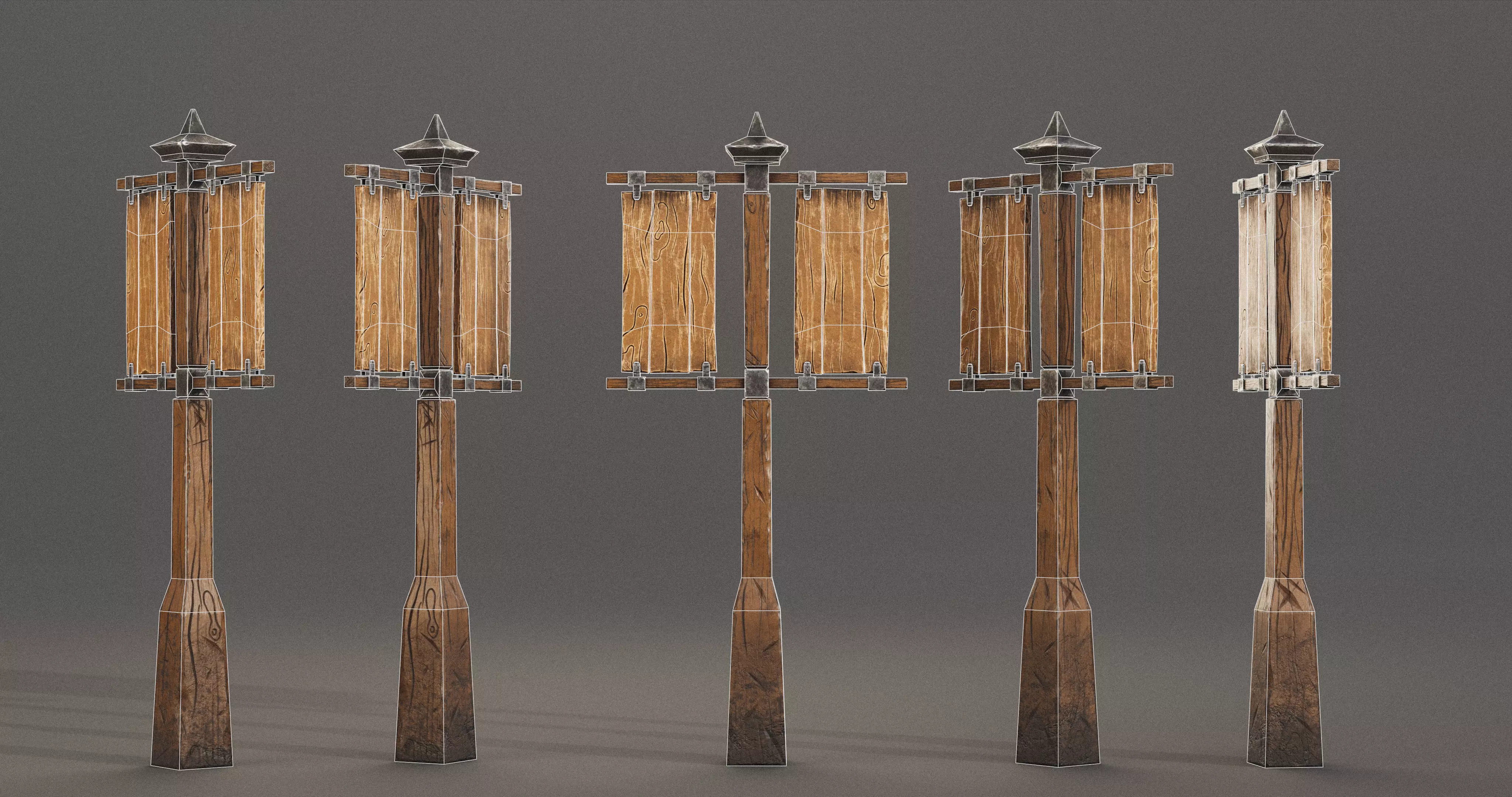 Stylized Medieval Signboards Game Ready Prop Pack 18 PEACES Low-poly 3D model_60