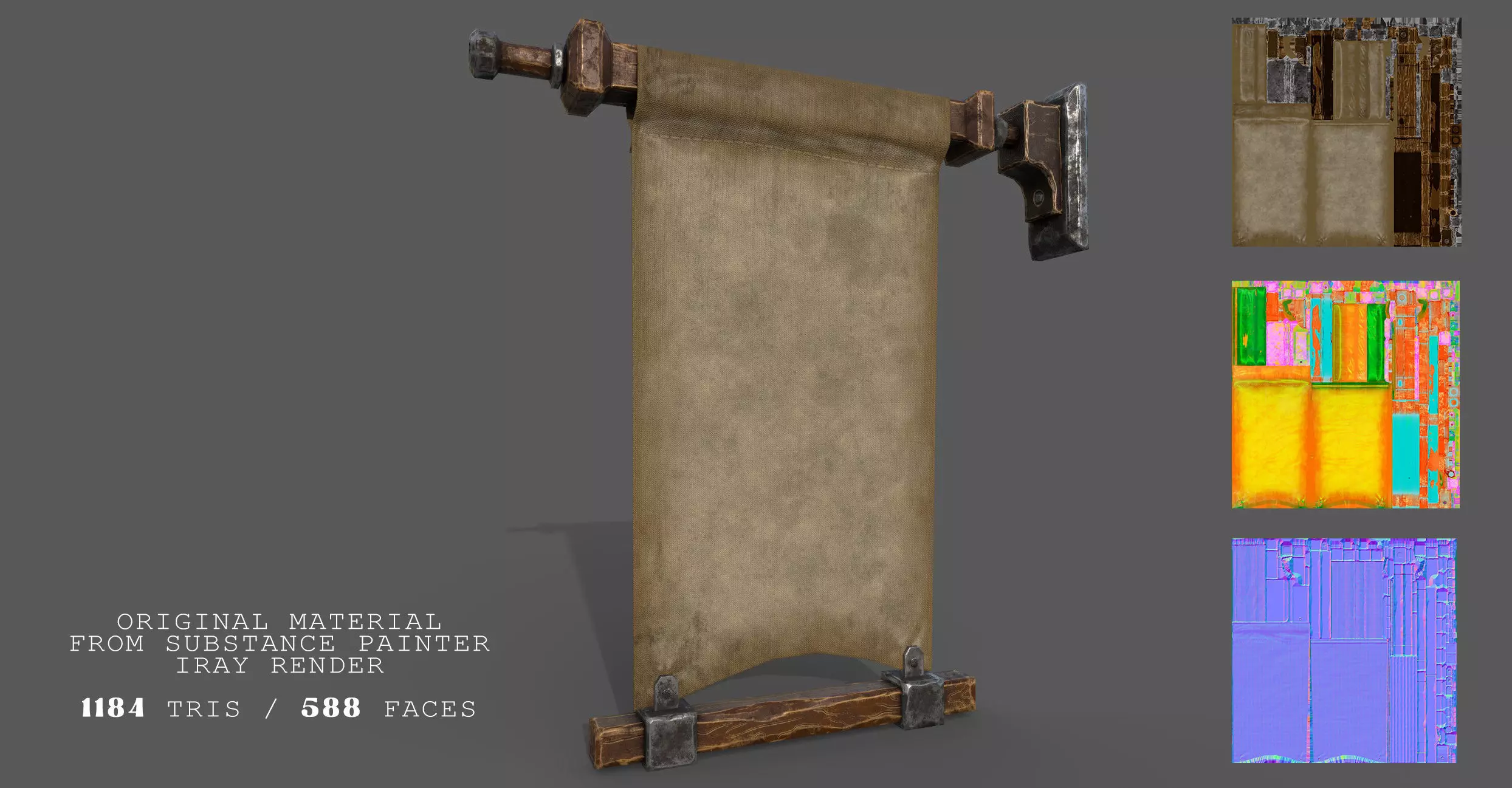 Stylized Medieval Signboards Game Ready Prop Pack 18 PEACES Low-poly 3D model_7