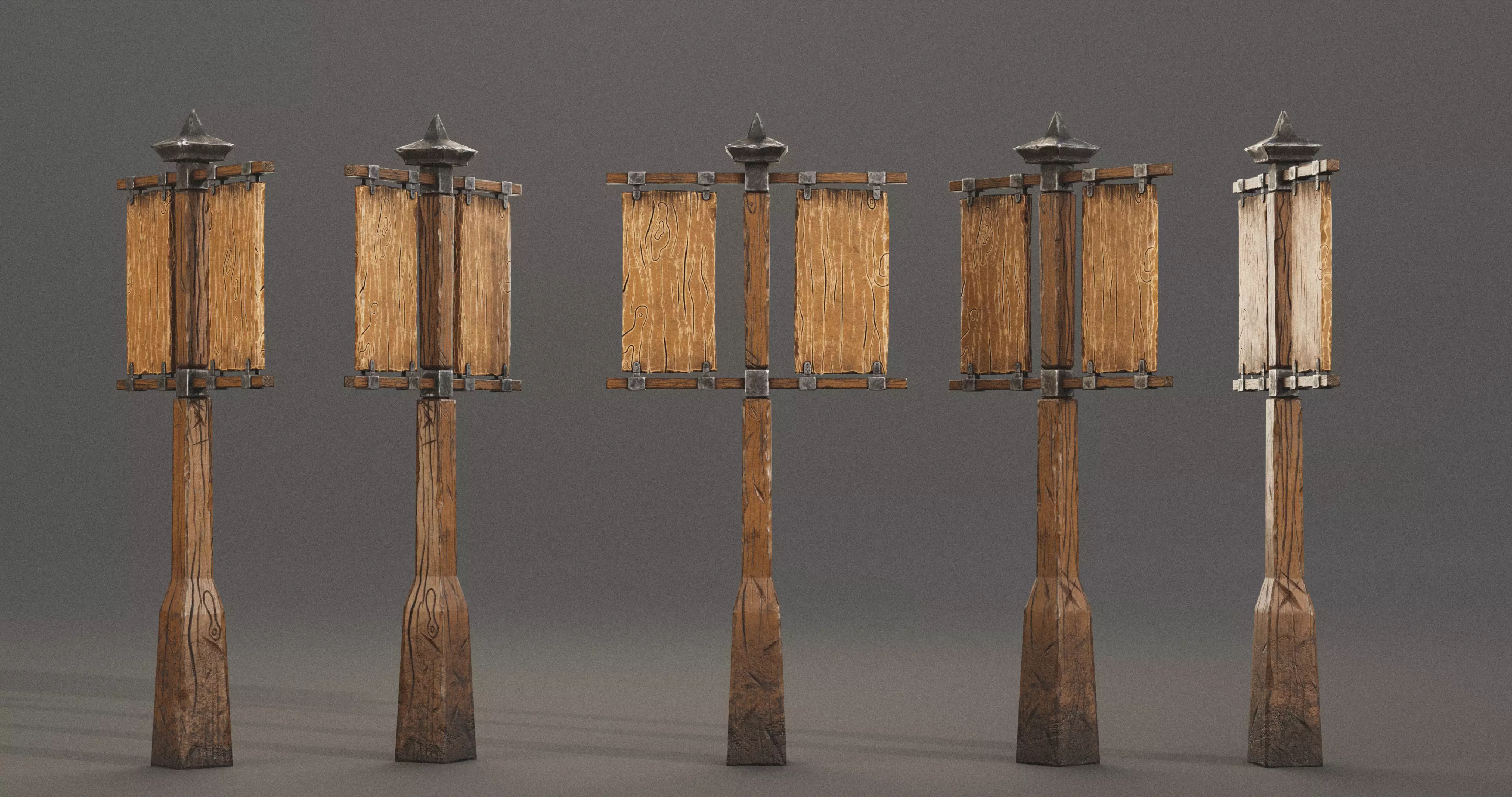 Stylized Medieval Signboards Game Ready Prop Pack 18 PEACES Low-poly 3D model_58