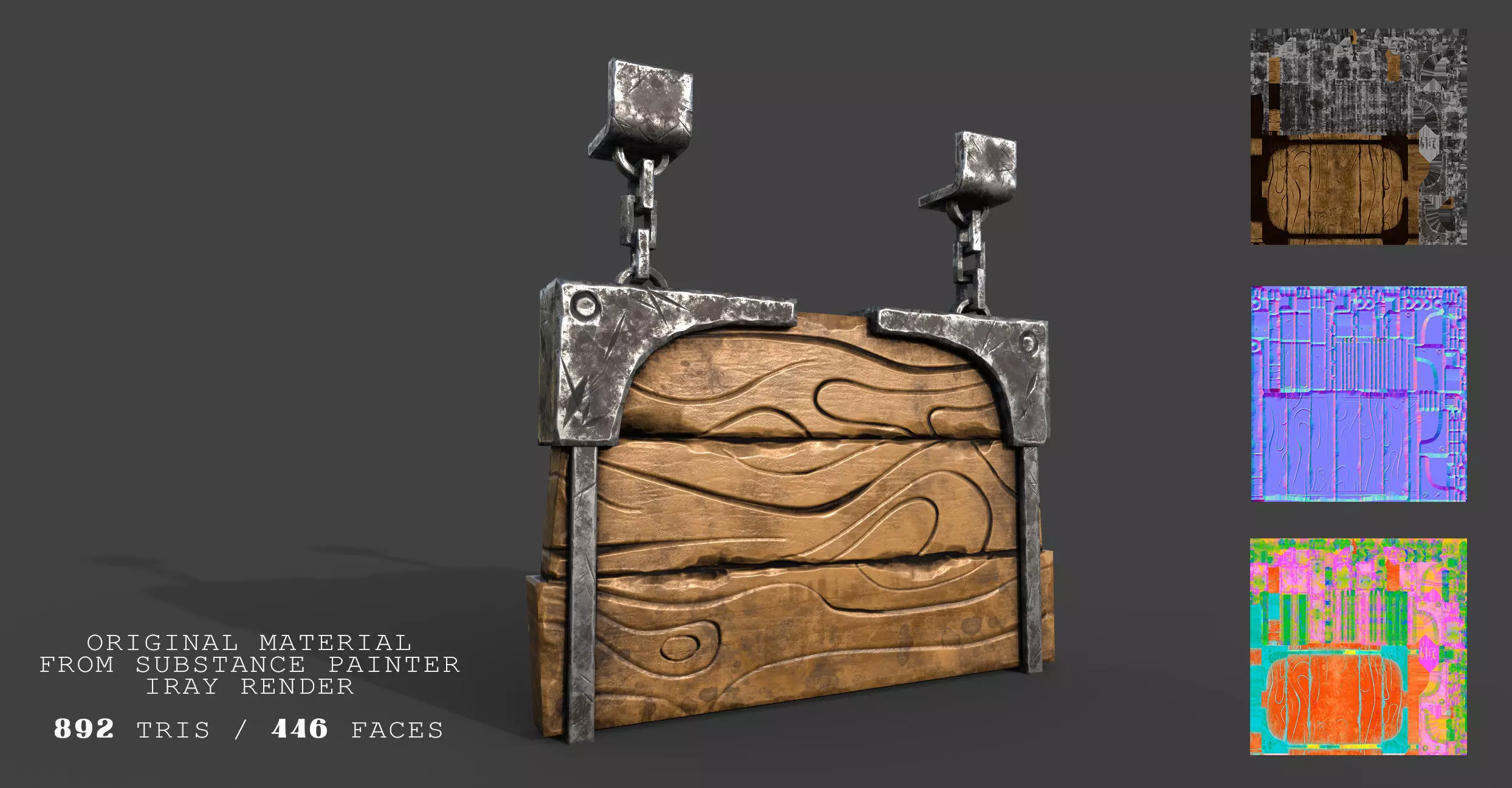 Stylized Medieval Signboards Game Ready Prop Pack 18 PEACES Low-poly 3D model_2