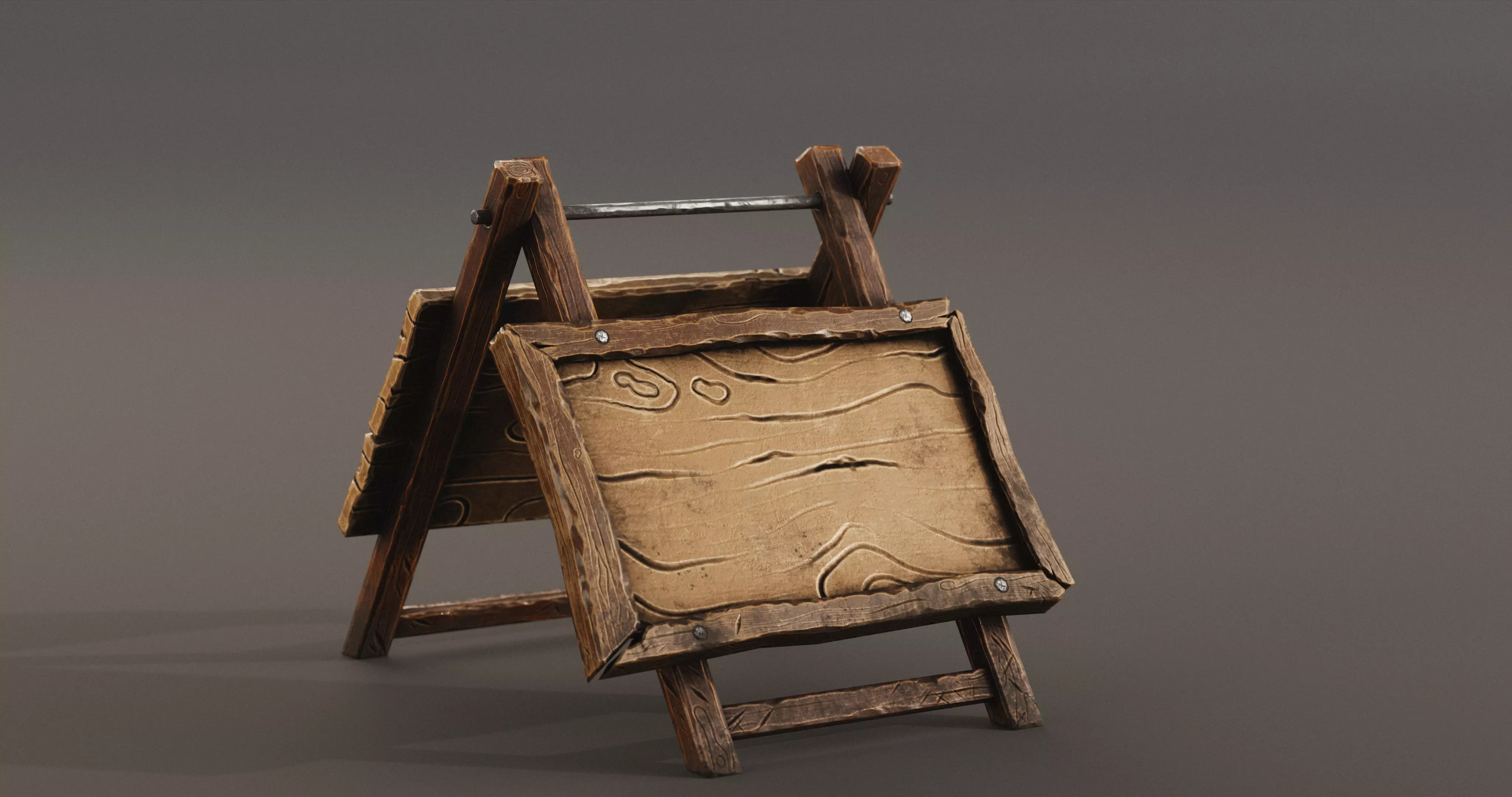 Stylized Medieval Signboards Game Ready Prop Pack 18 PEACES Low-poly 3D model_48