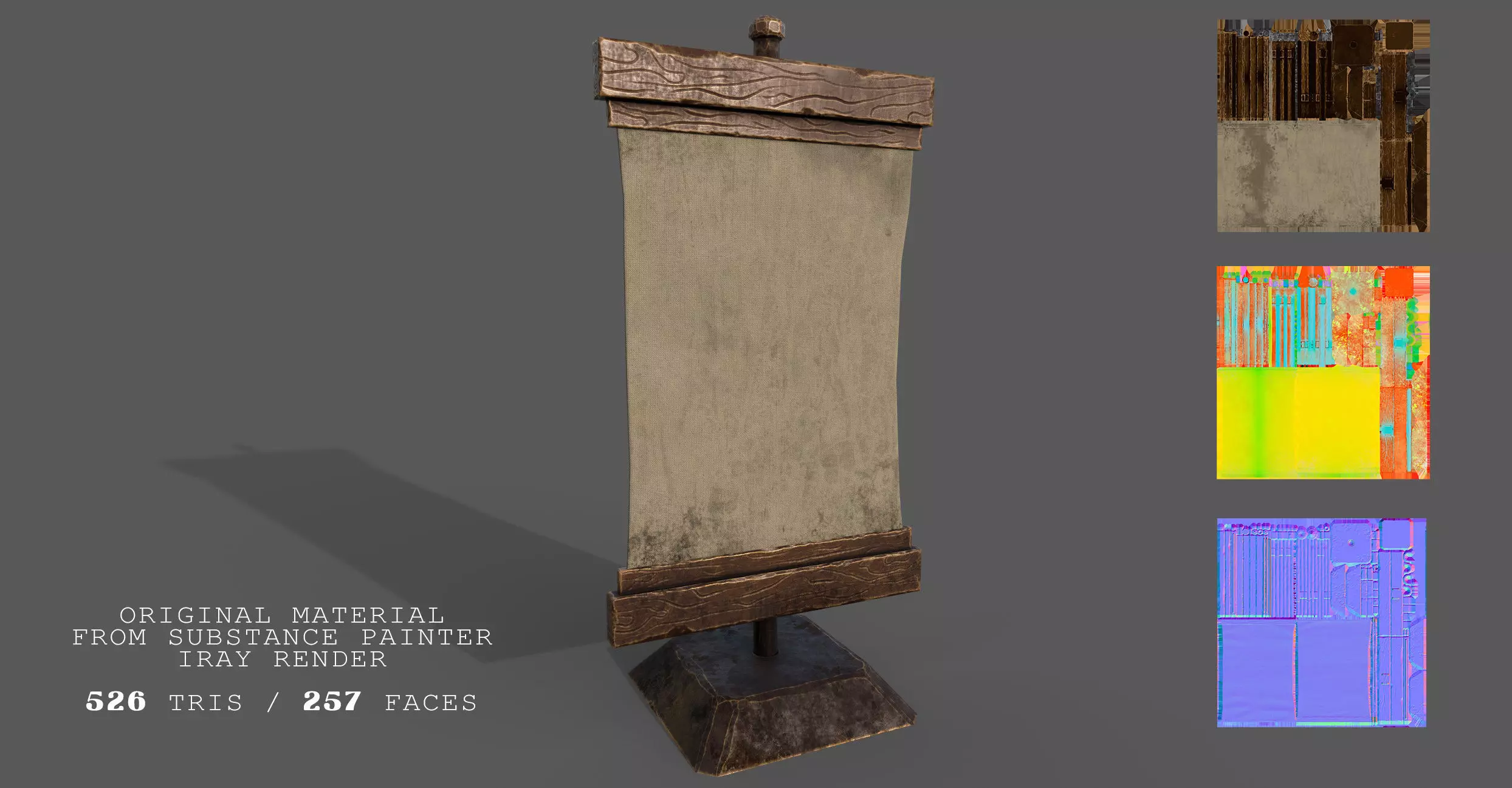 Stylized Medieval Signboards Game Ready Prop Pack 18 PEACES Low-poly 3D model_12